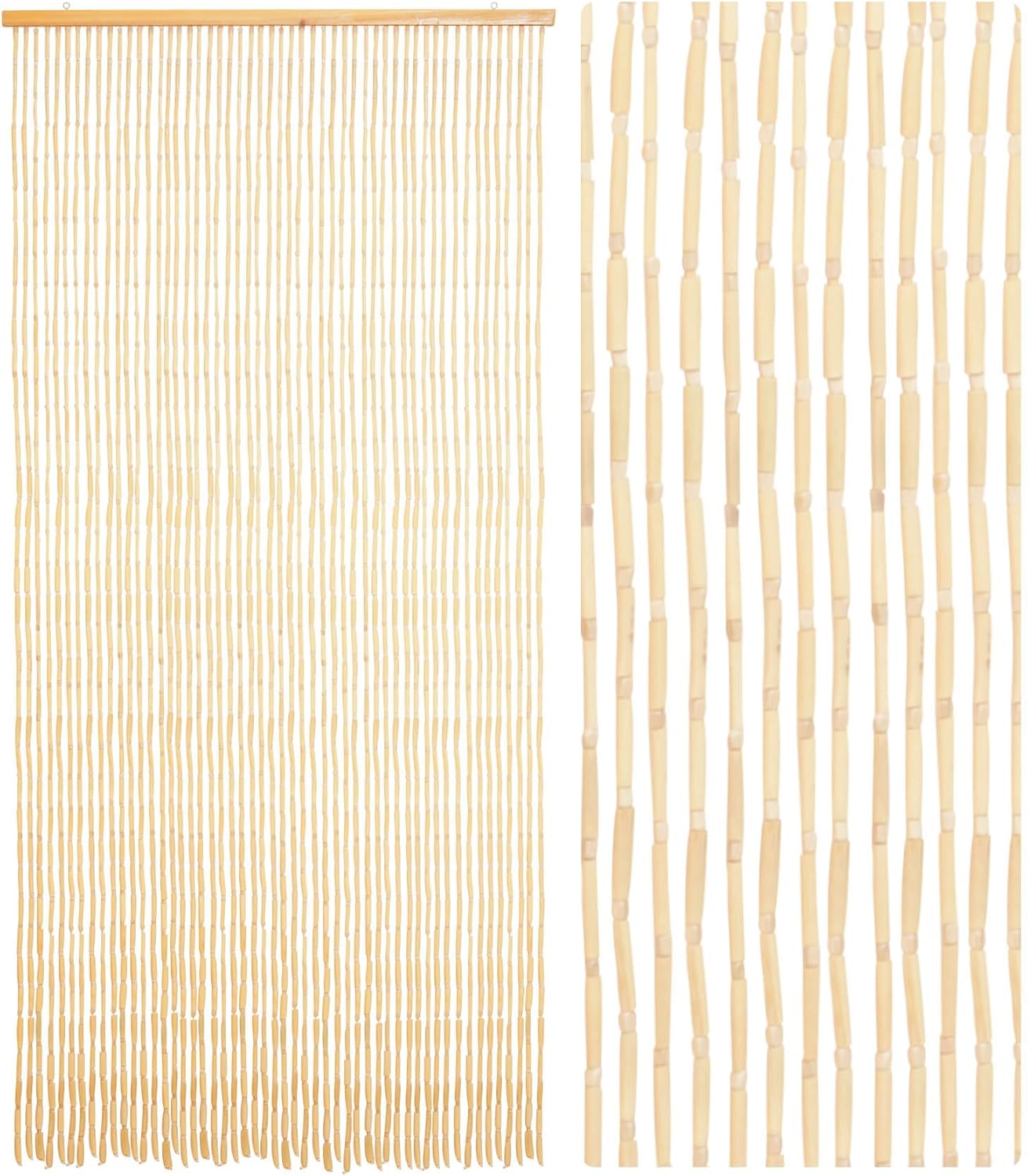 Ezcasch 52 Strands Bamboo Beaded Curtain Door Divider