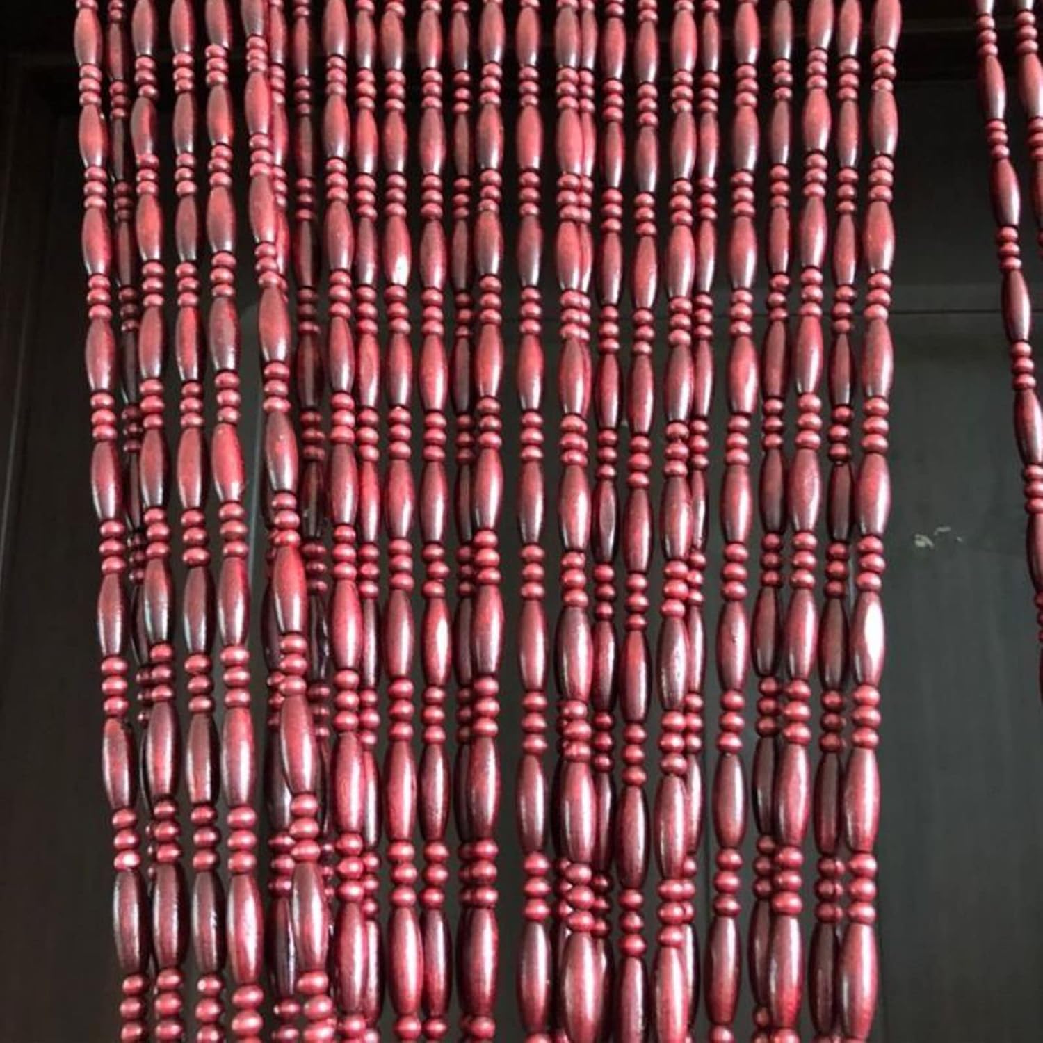 Wooden Beaded Door Curtain with 55 Strands