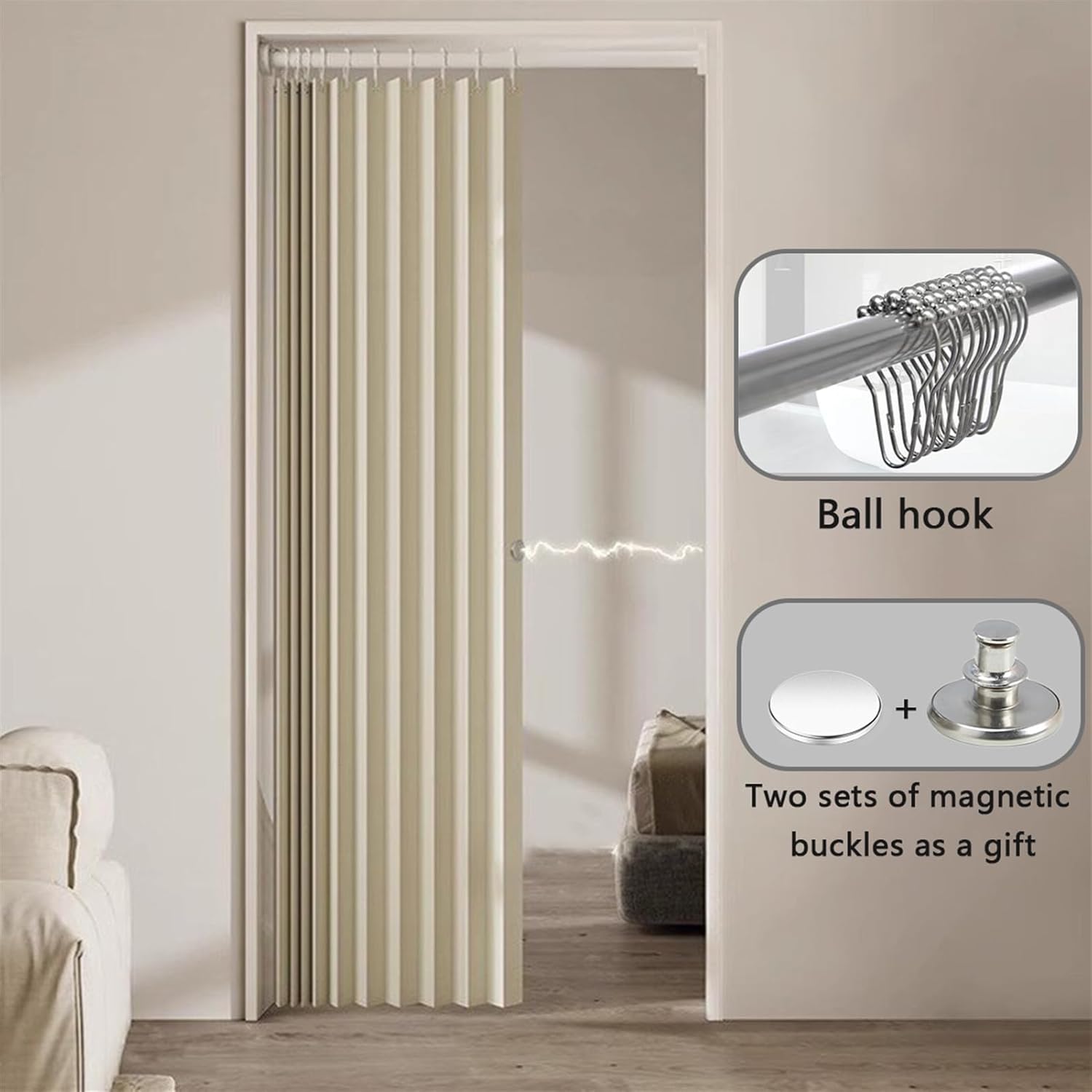 SK Studio Blackout Door Curtains 1 Panel White 55W x 79L