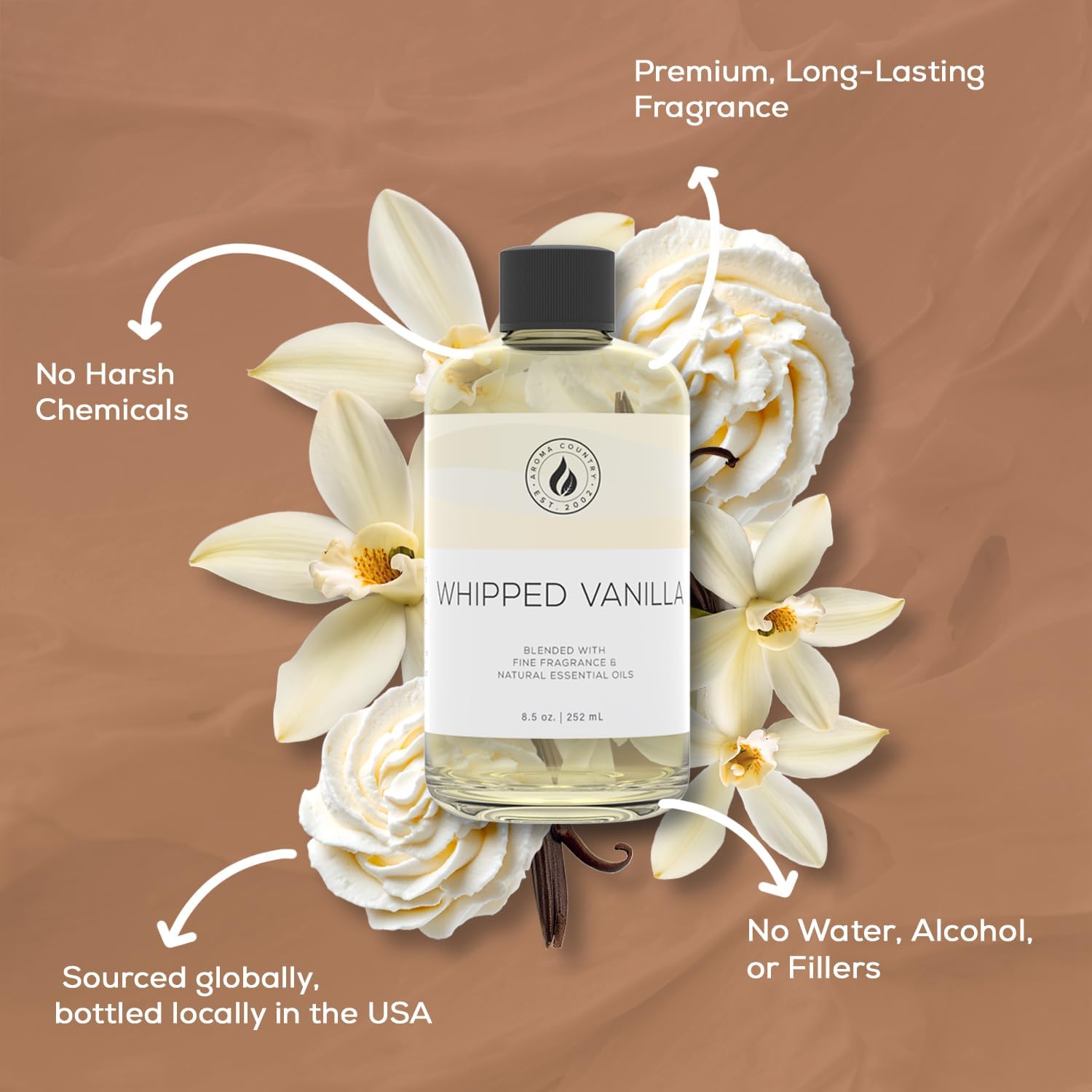 Whipped Vanilla Diffuser Oil - 85 Fl oz Luxury Essential Oil