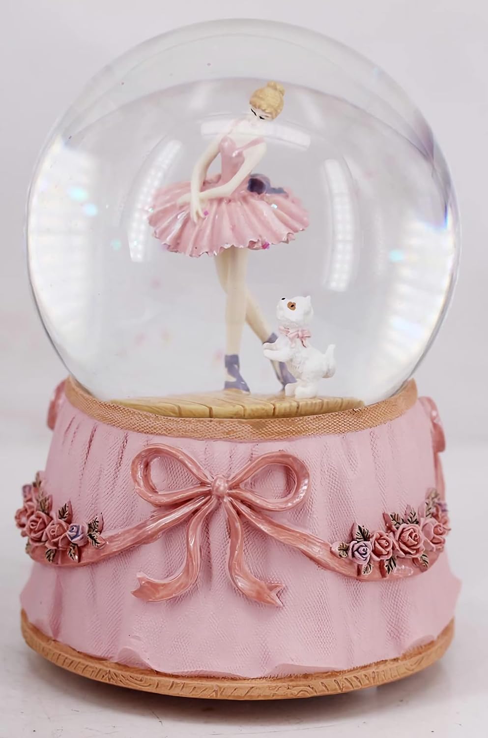 Pink Ballerina Snow Globe with Swan Lake Music