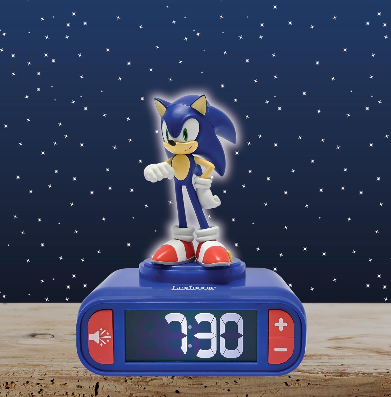 LEXiBOOK Hedgehog Sonic Night Light Alarm Clock