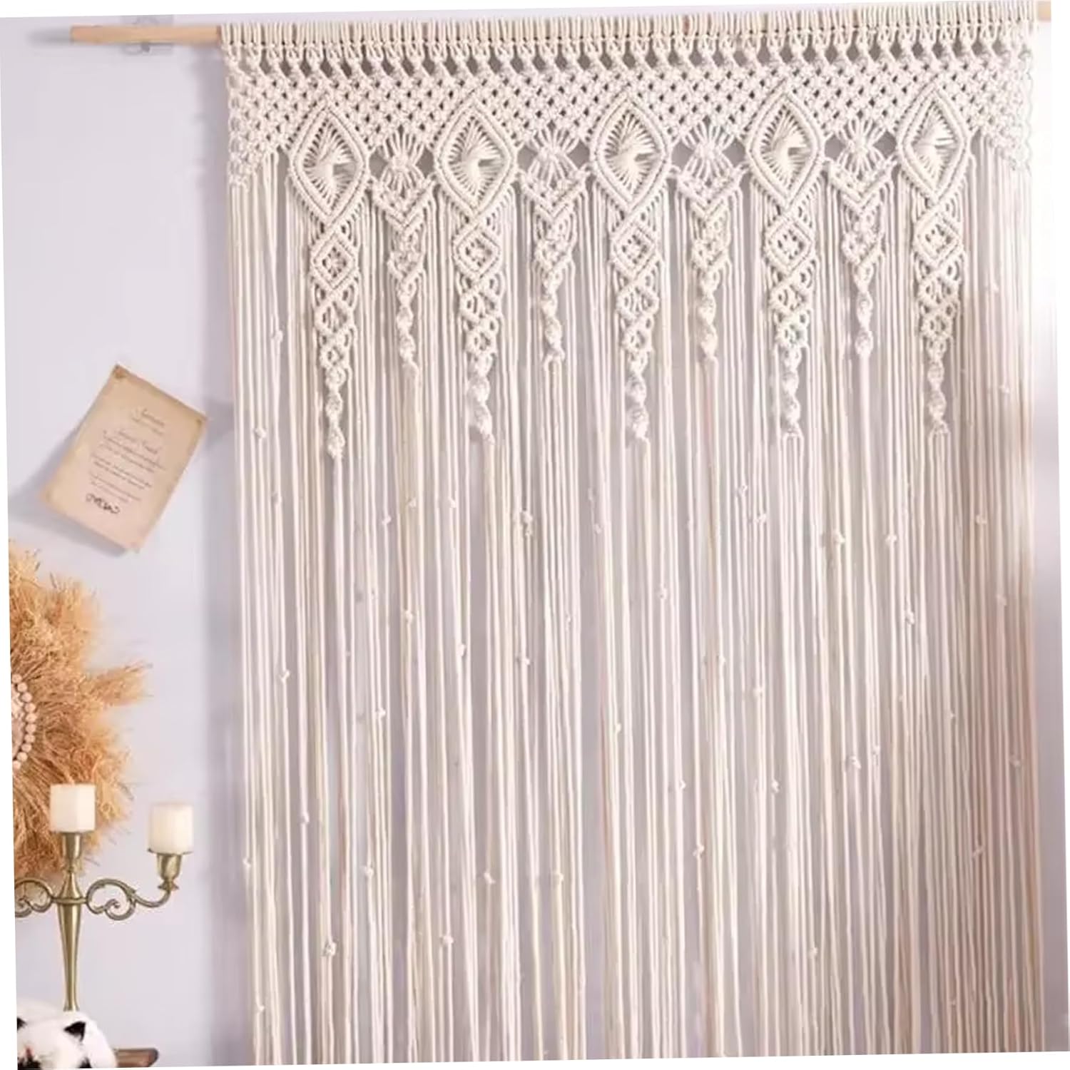 Boho Curtains 37x79 Inch Cotton Woven Macrame Decorative Room Divider