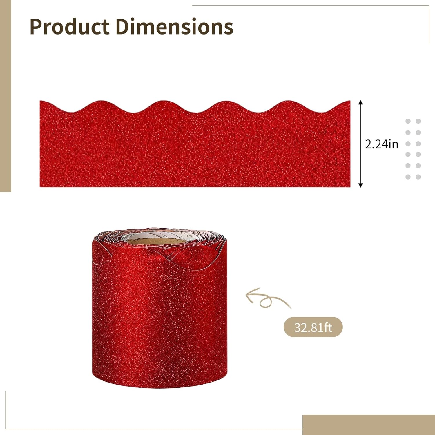 Glitter Bulletin Board Borders Set of 6