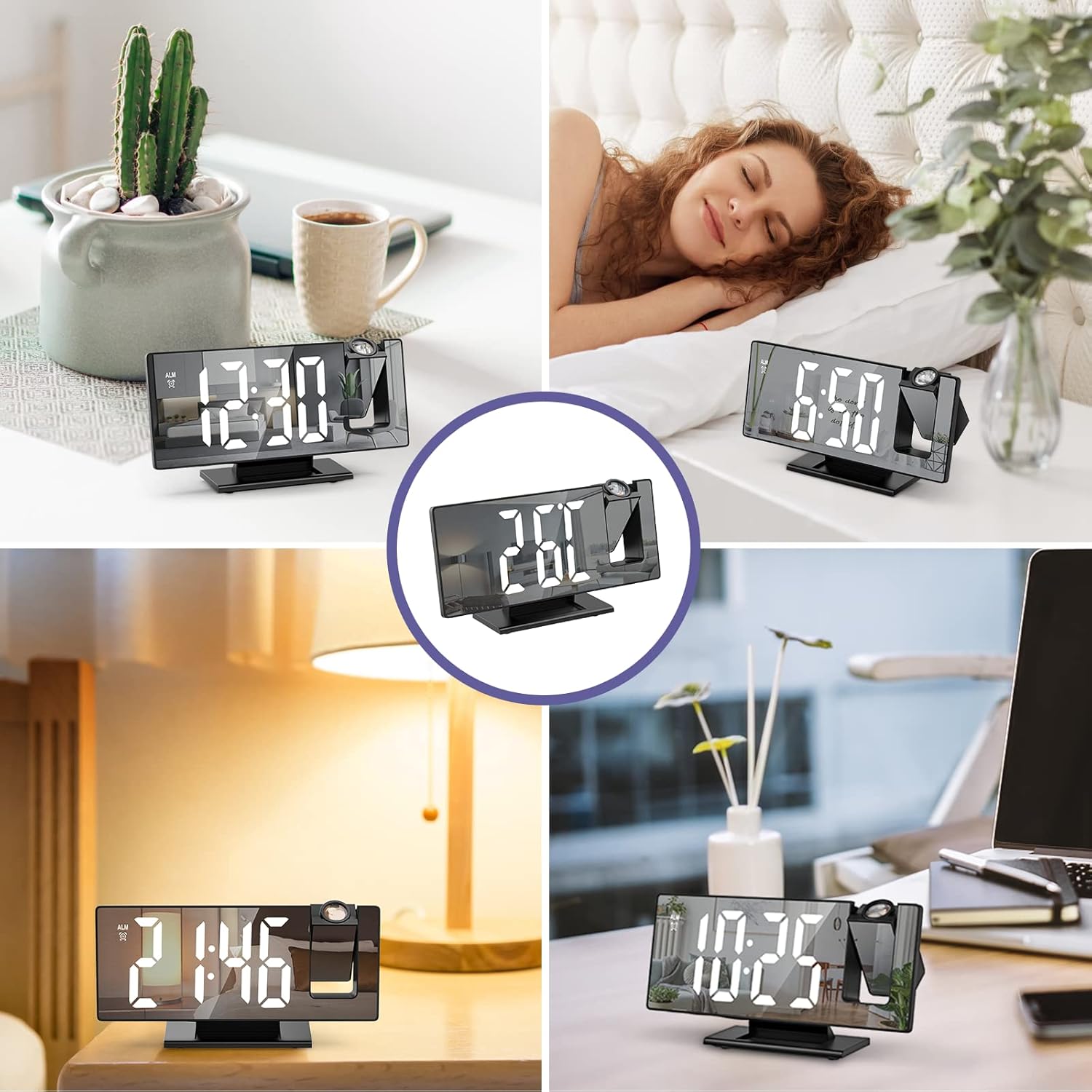 OQIMAX 78 Inch Mirror Projection Alarm Clock
