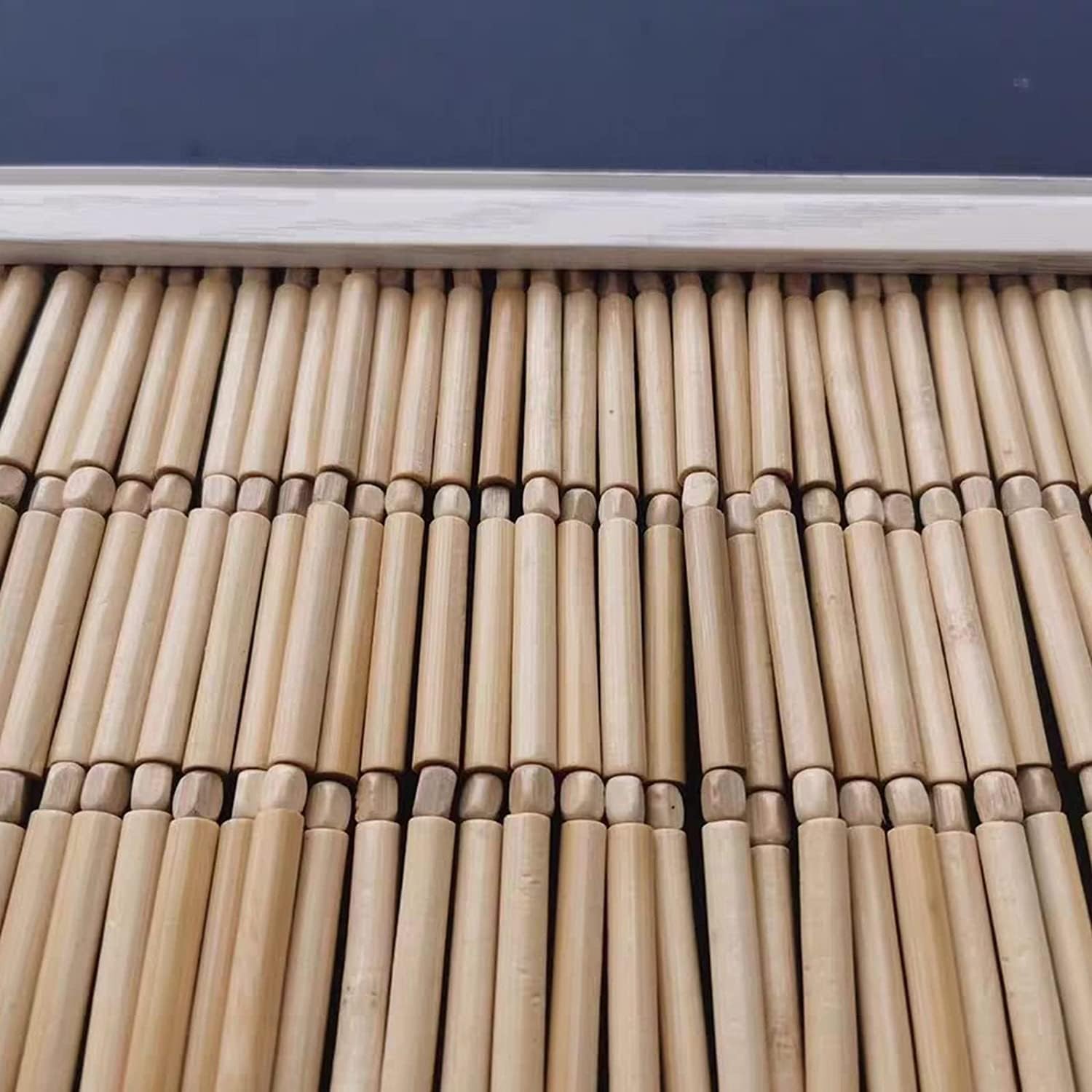 STRMAX Natural Bamboo Beaded Curtain Panel