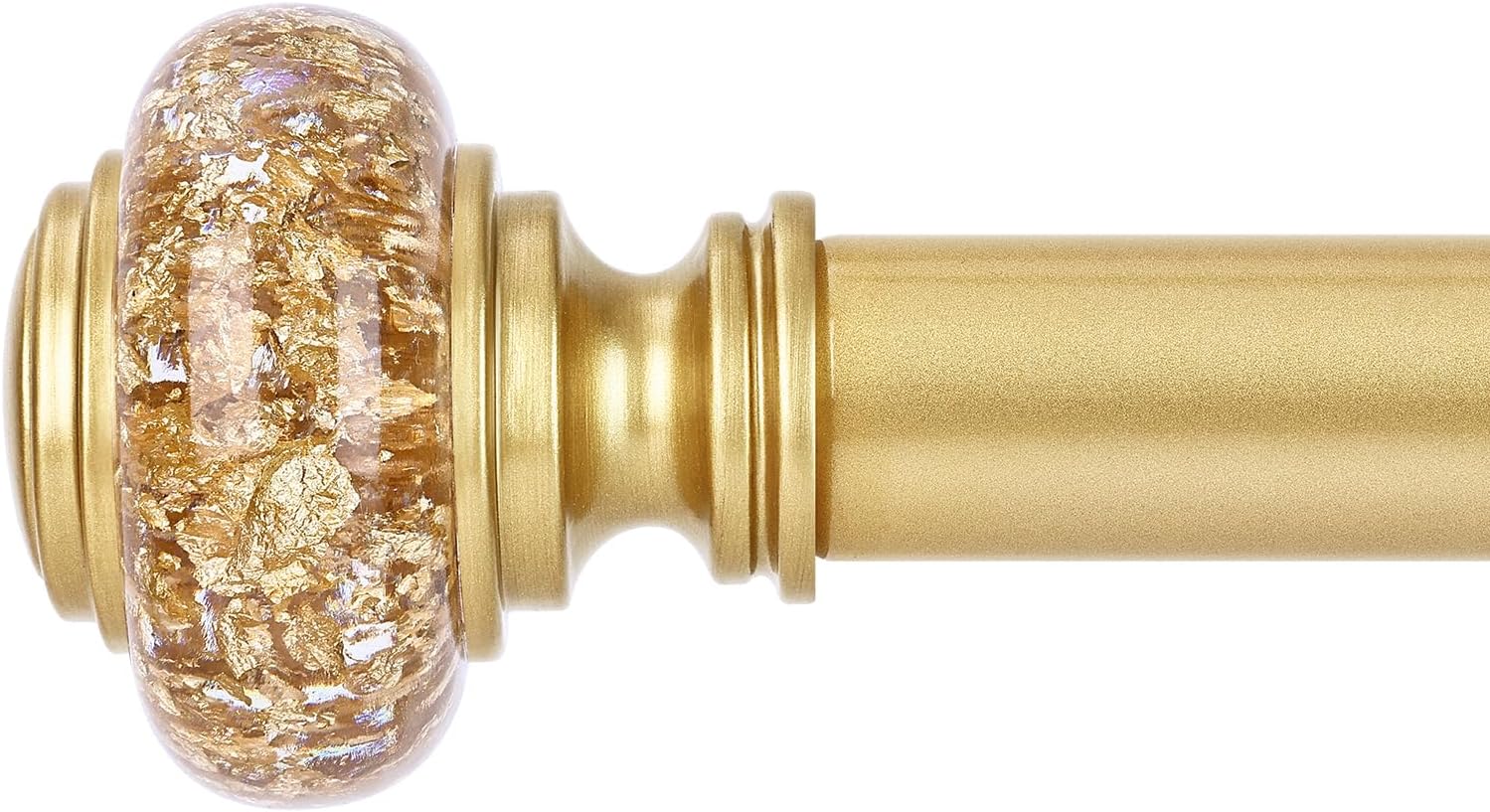 Gold Crystal Curtain Rod with Adjustable Finials