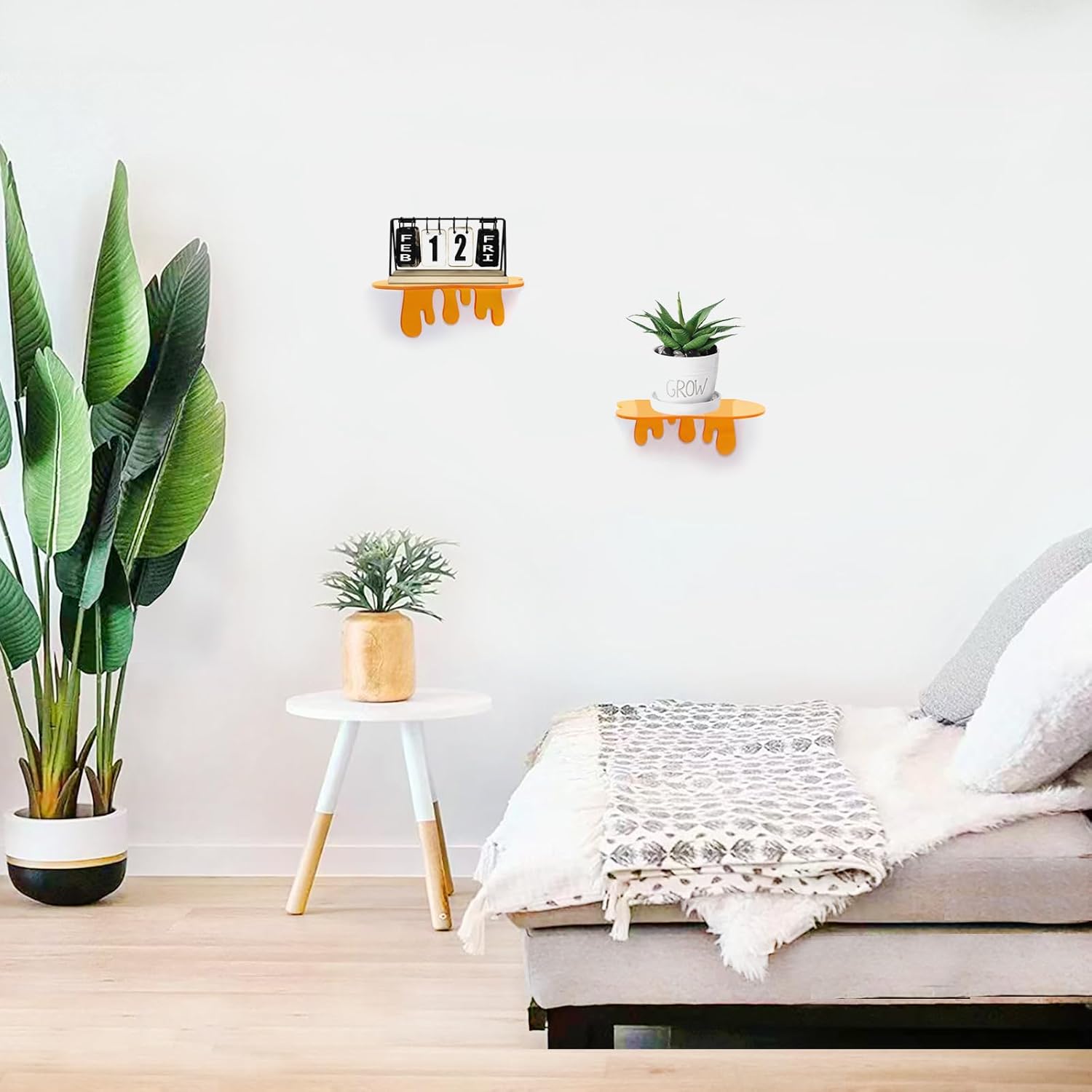 SetGame 2-Pack Acrylic Floating Wall Shelves