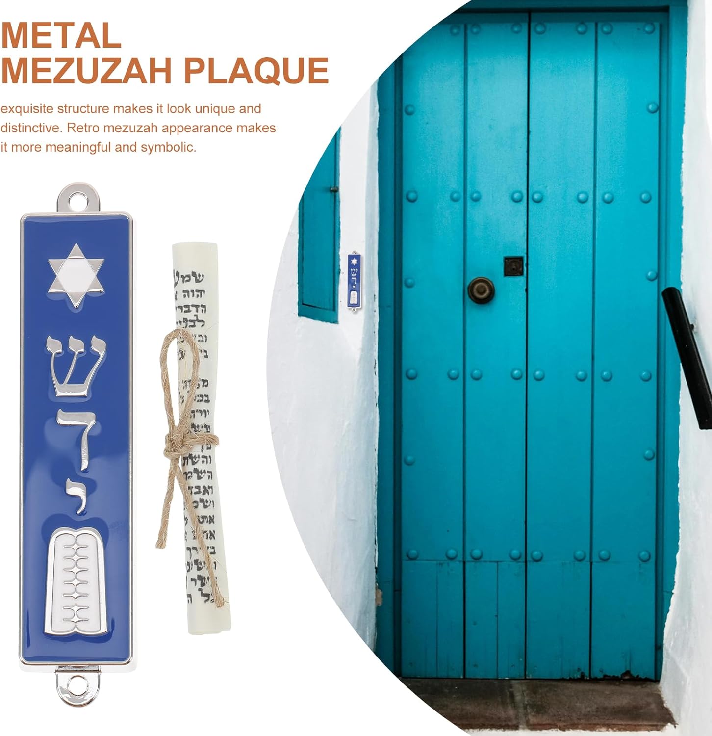 LUOZZY 2 Pack Metal Mezuzah Star Design Home Blessing Decor