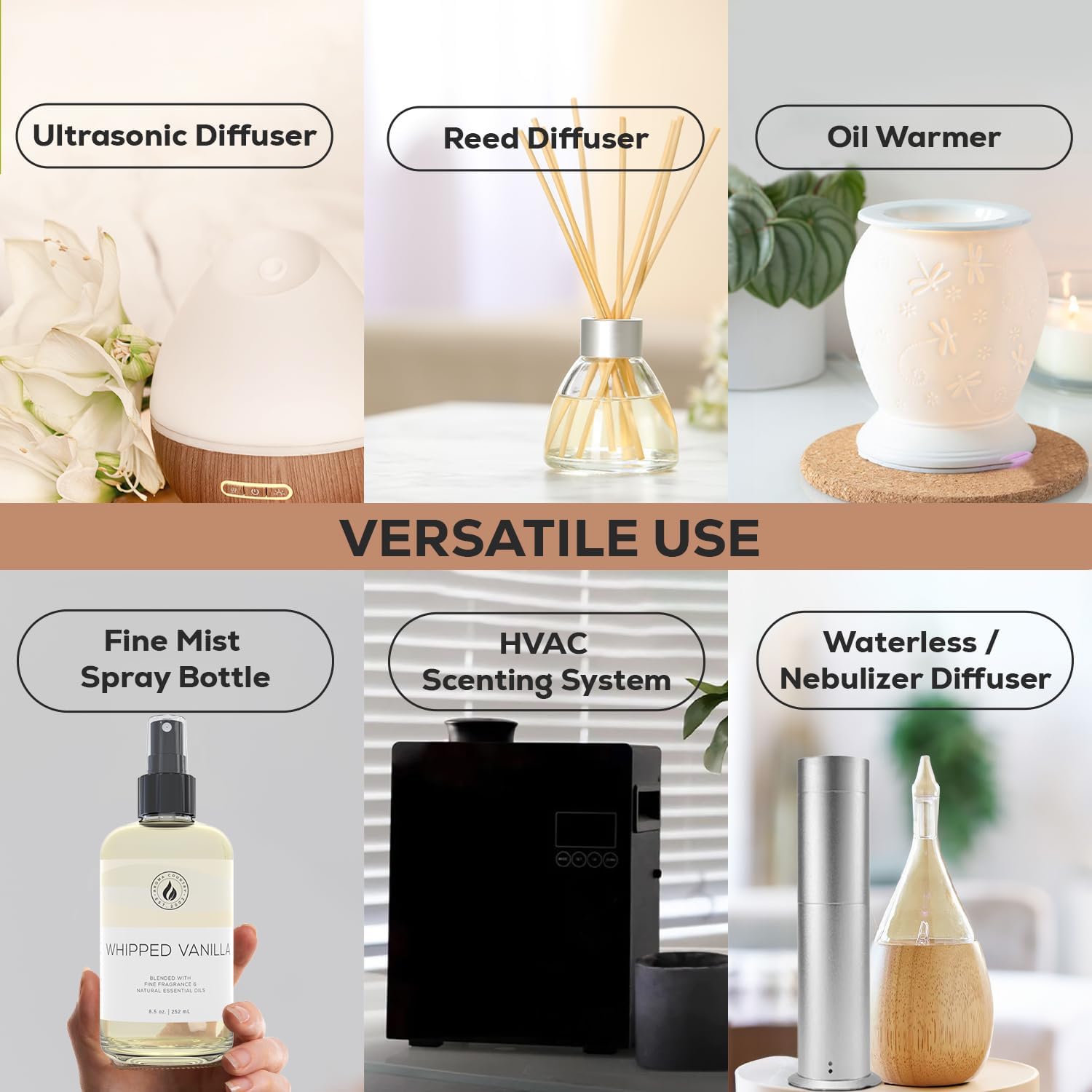 Whipped Vanilla Diffuser Oil - 85 Fl oz Luxury Essential Oil