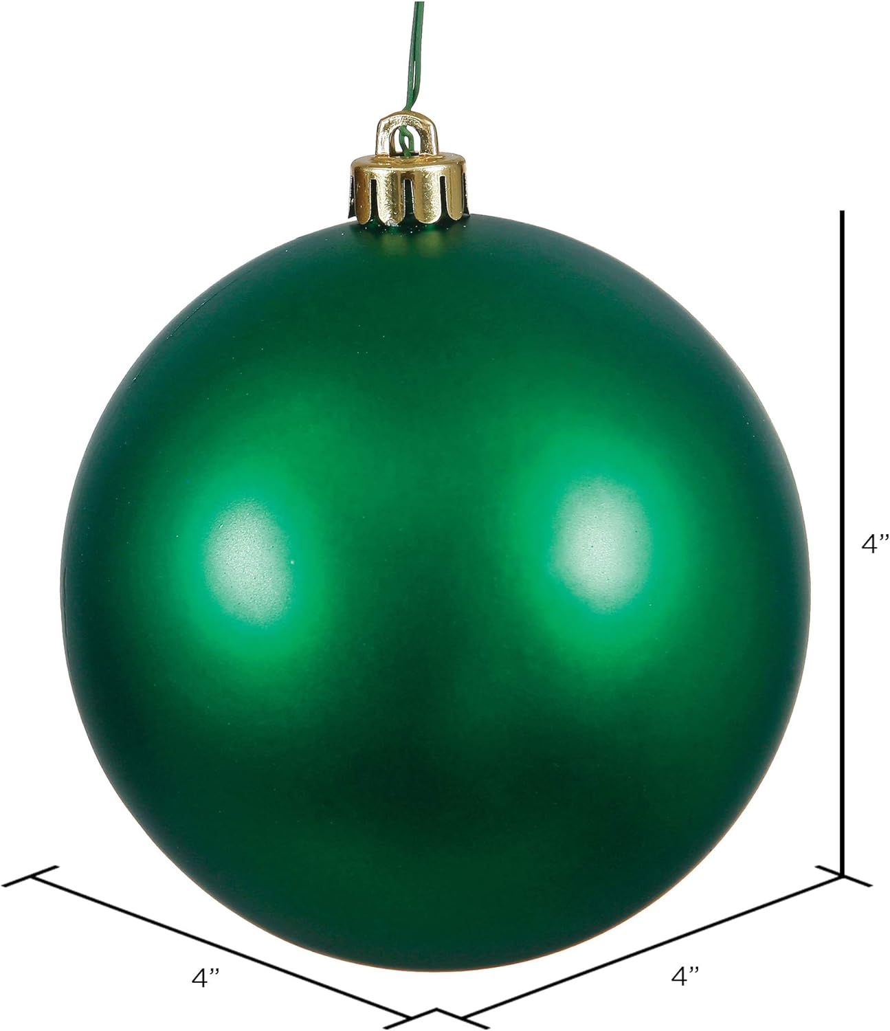Vickerman 4 Inch Emerald Matte Ball Ornament Set of 6