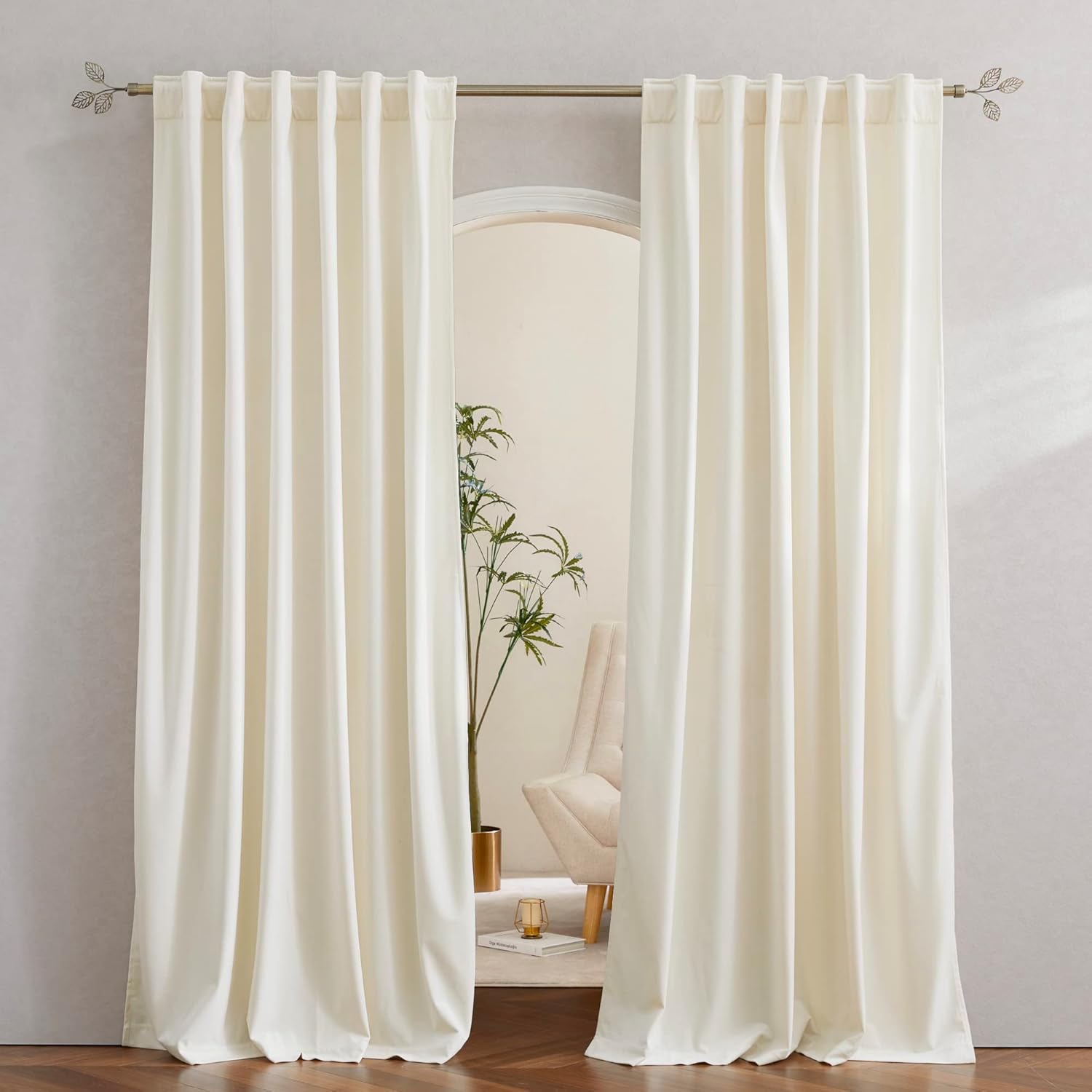 PONY DANCE Velvet Curtains 84 Inch Set of 2 for Living Room