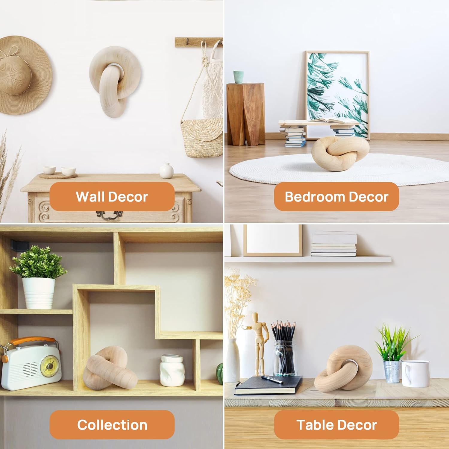Handcrafted Wood Chain Decor for Home Decor