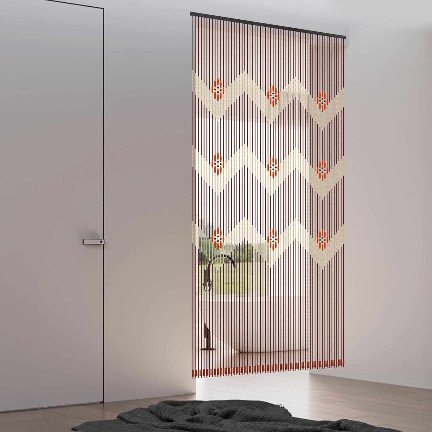LOYALHEARTDY 60 Strand Bamboo Beaded Curtain