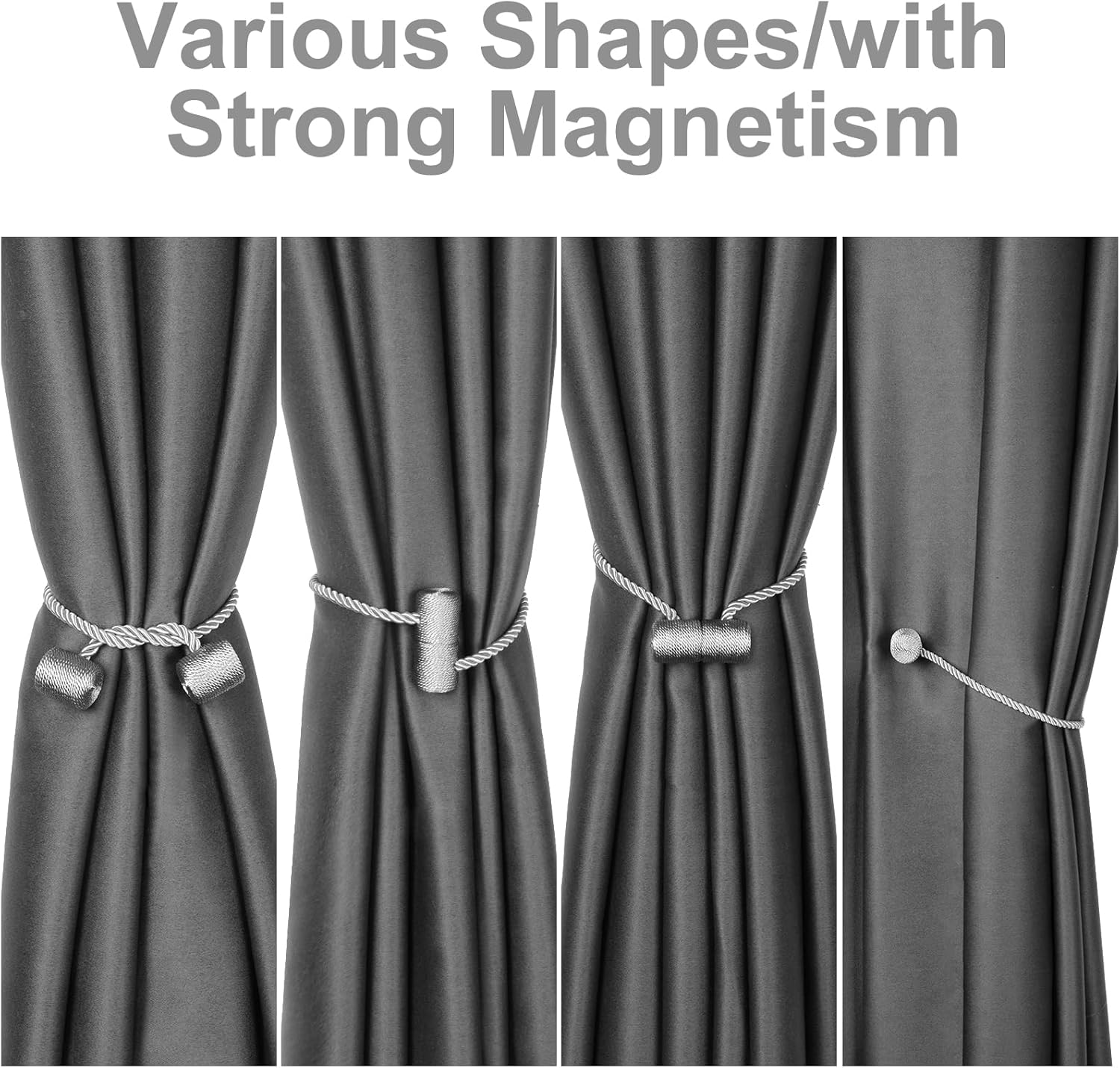 4pcs Strong Magnetic Curtain Holdbacks with Woven Design