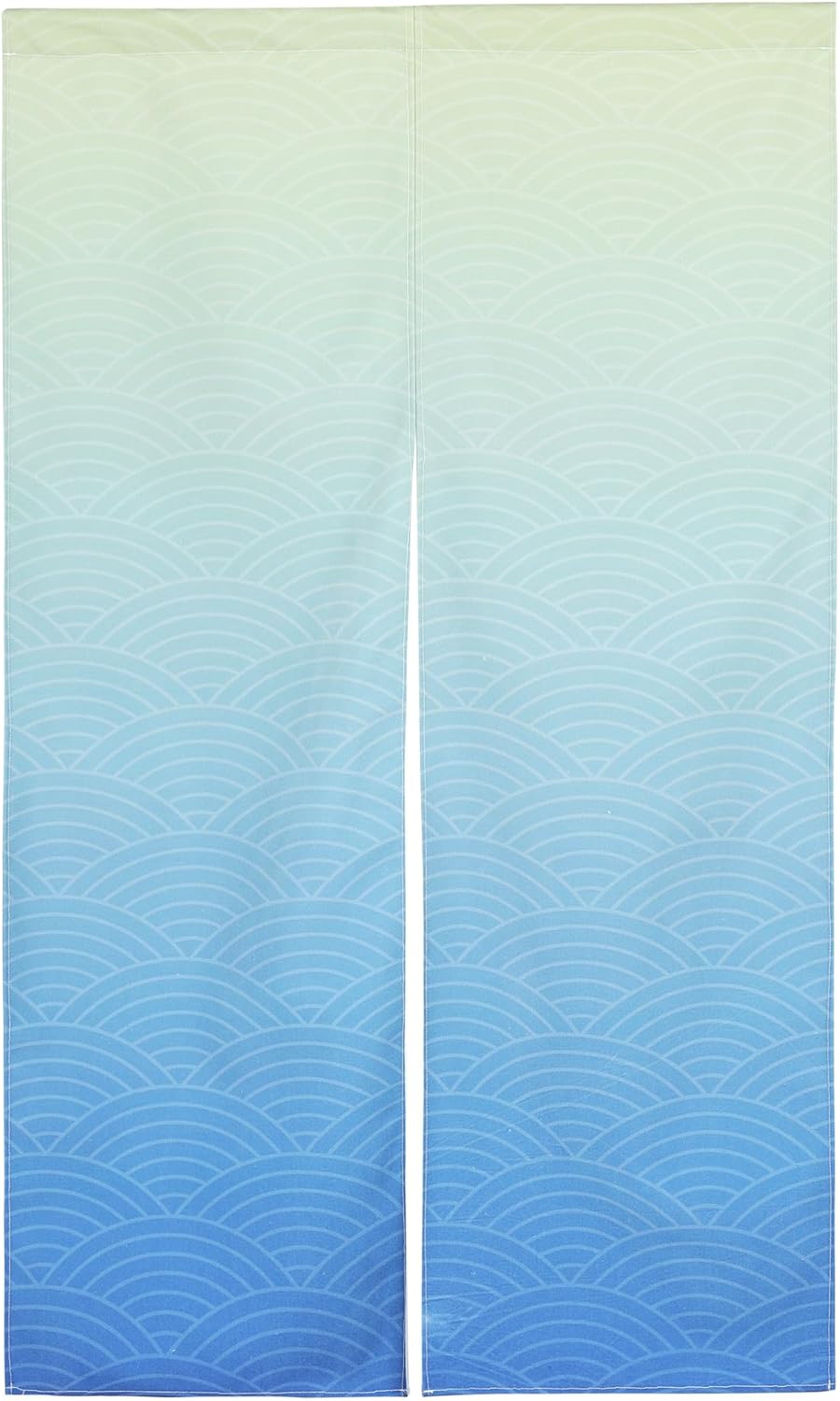 Japanese Noren Door Curtain Blue Beige Wave Pattern