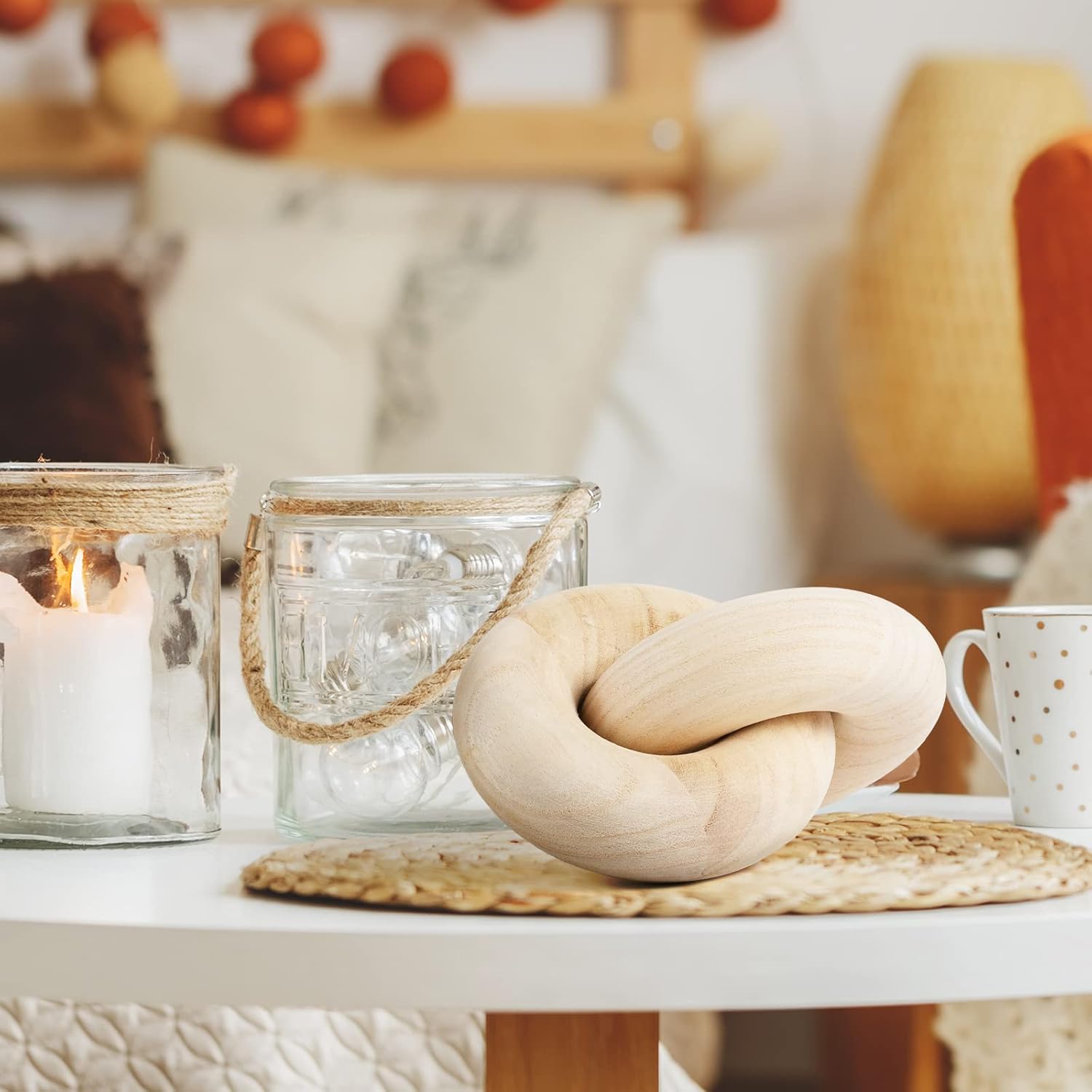 Handcrafted Wood Chain Decor for Home Decor