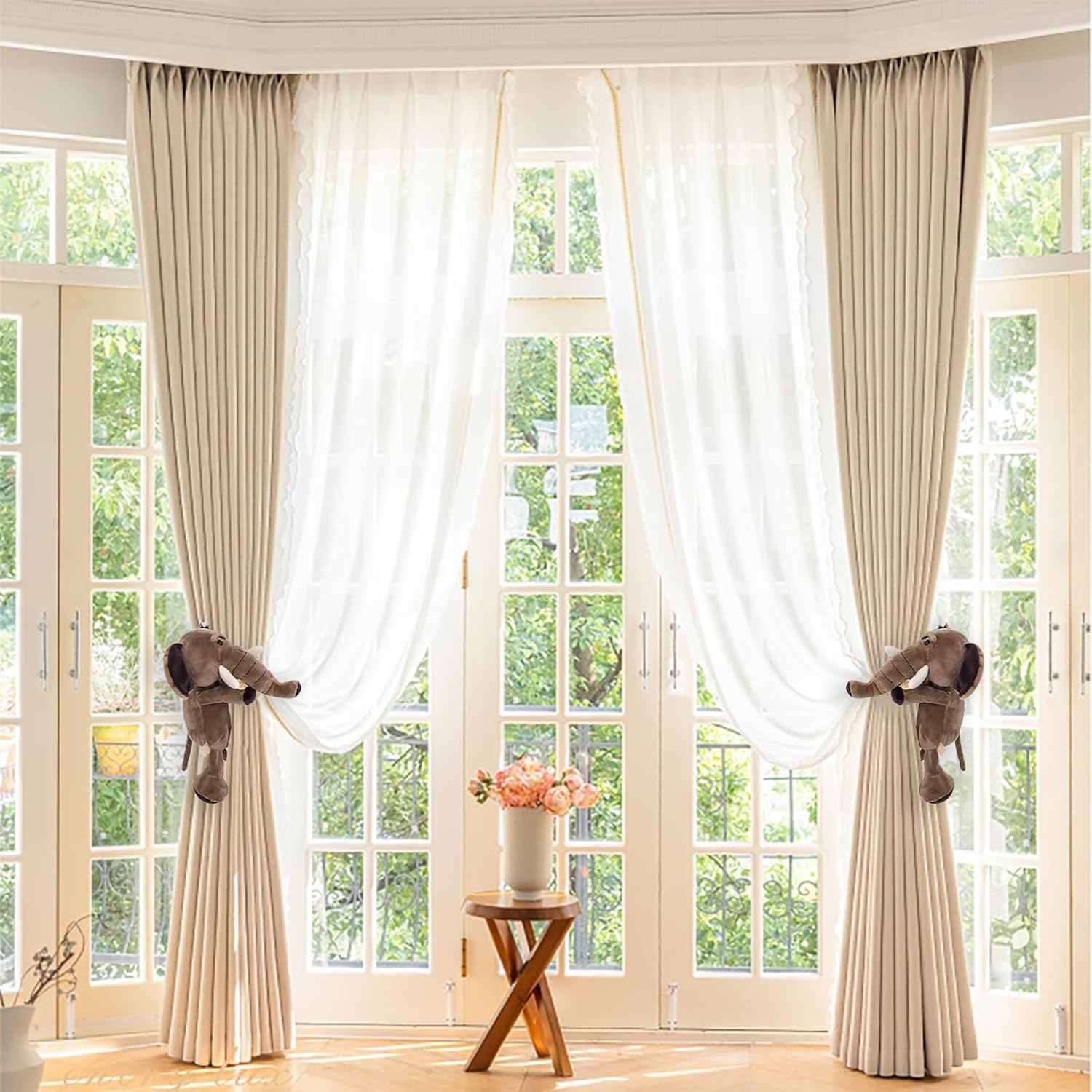 Vmogeicons Cute Animal Curtain Tiebacks 1 Pair Elephant Style