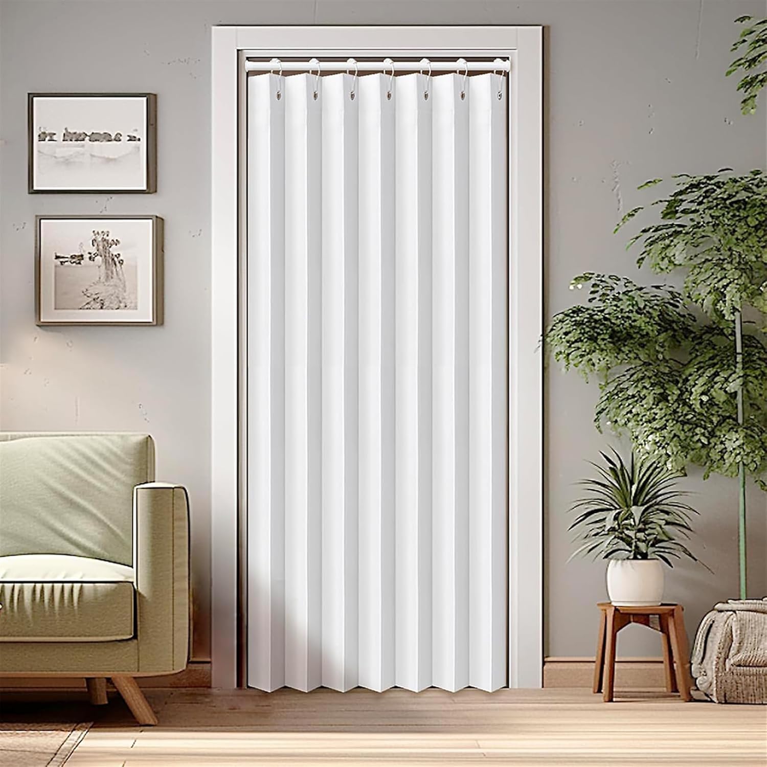 SK Studio Blackout Door Curtains 1 Panel White 55W x 79L