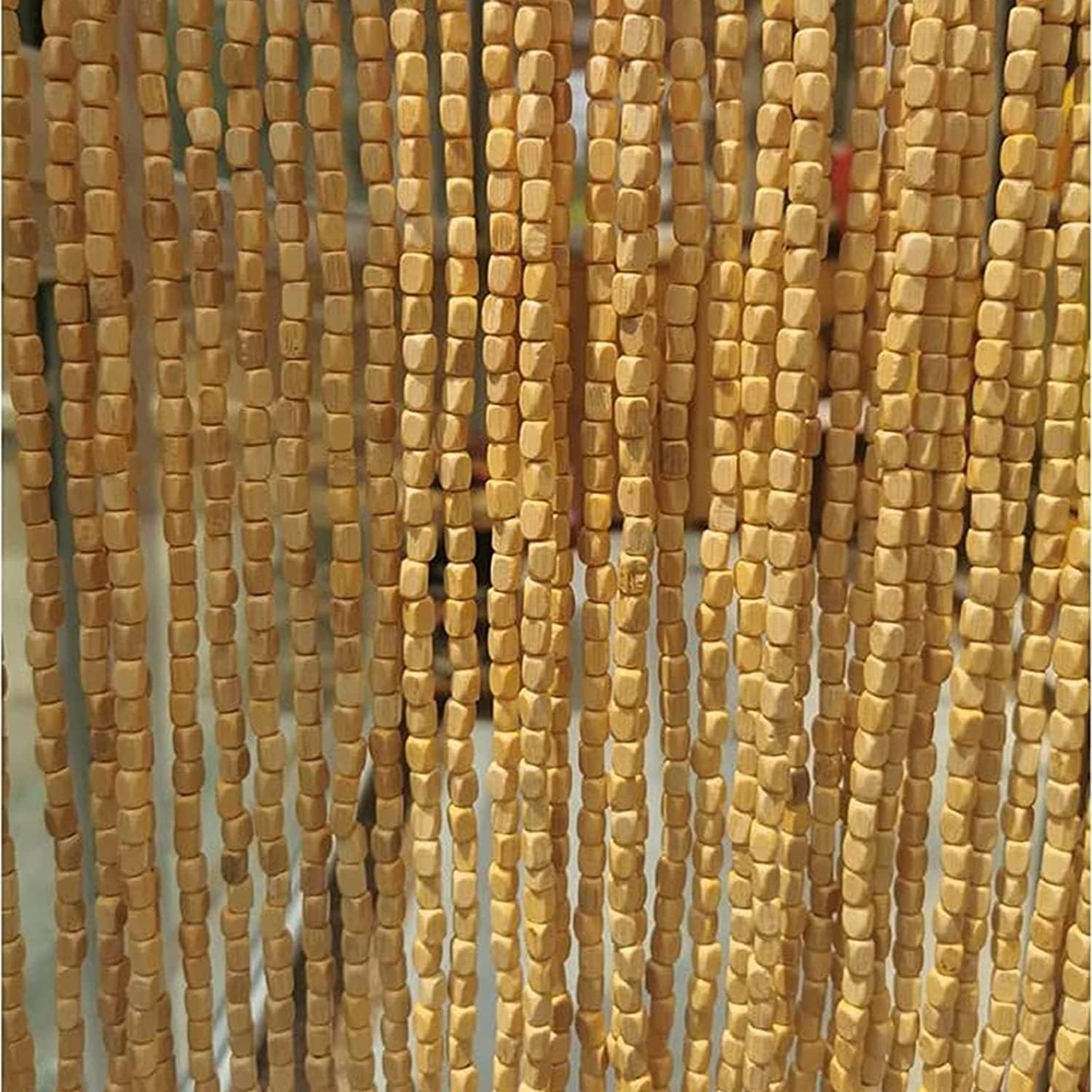 Natural Bamboo Beaded Curtain for Doorway and Living Room