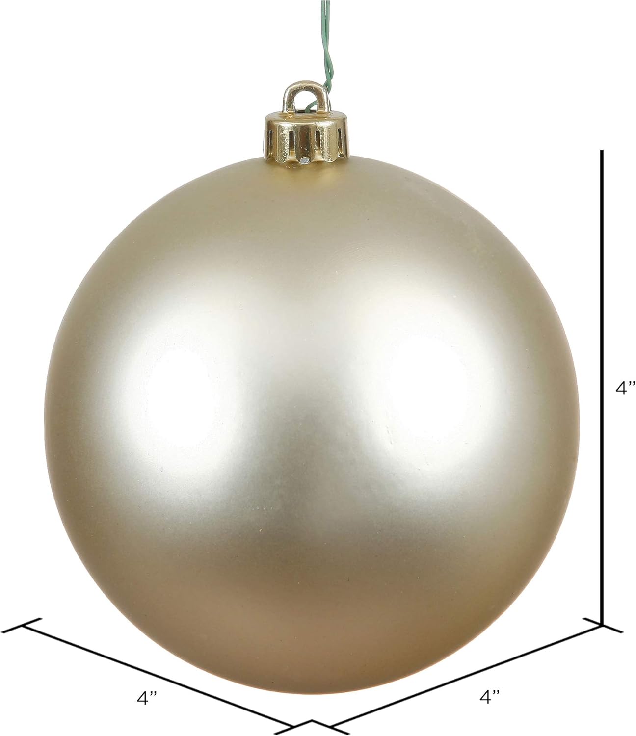Vickerman 4-Inch Champagne UV Matte Ball Ornaments 6 Per Bag
