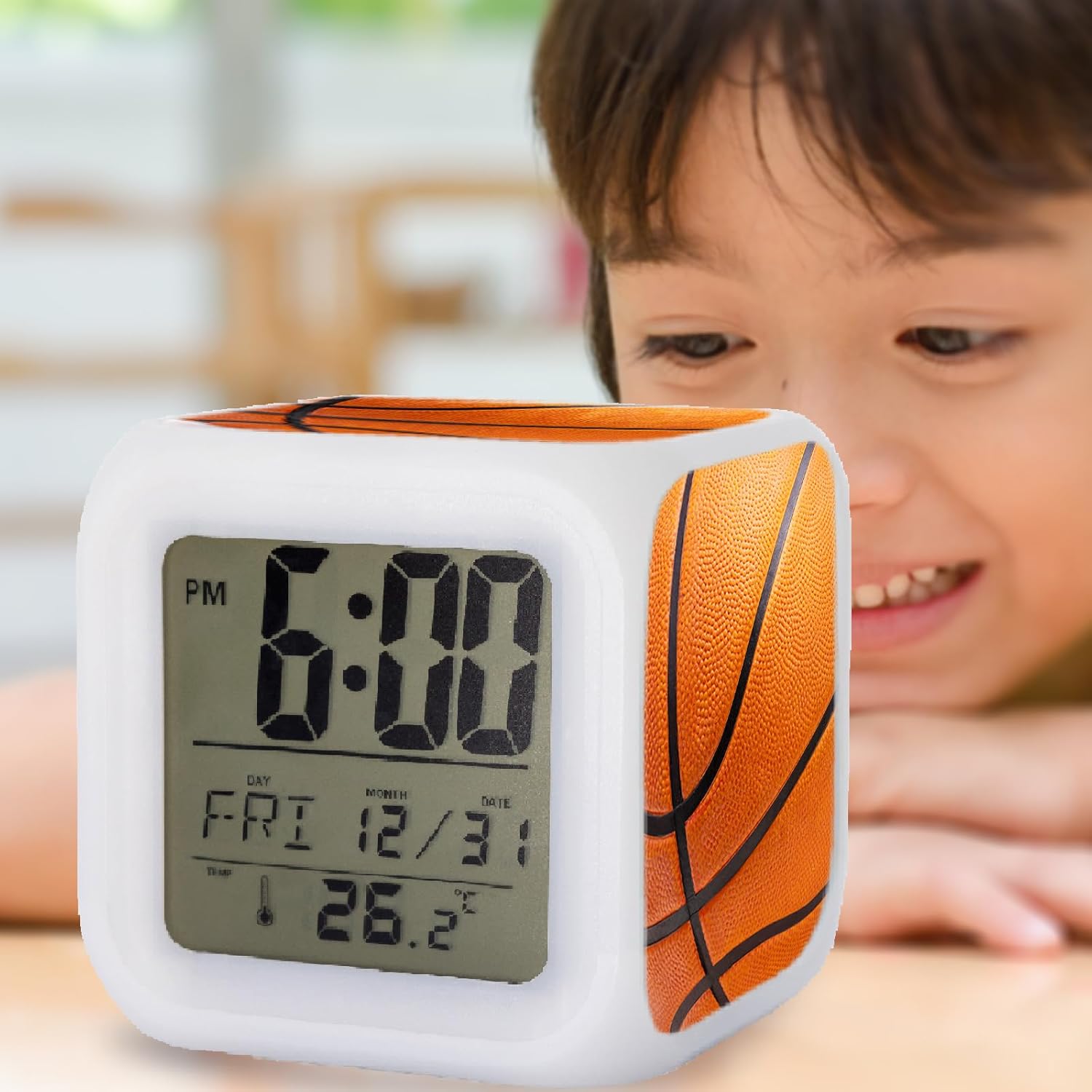 Basketball Alarm Clock with LED Nightlight
