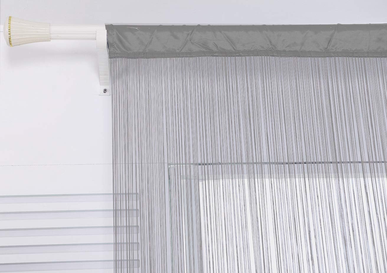 Grey Spaghetti String Curtain Panel 100x200cm