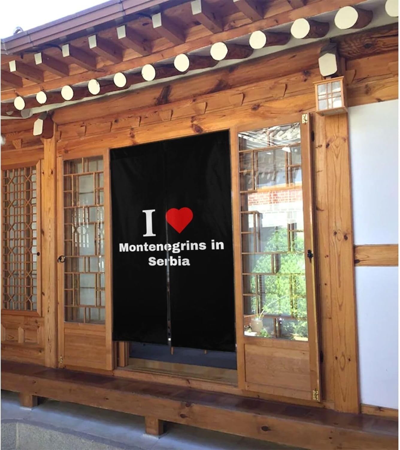 I Love Montenegrins Blackout Curtains for Doorway Bedroom Kitchen 34x56in Panels