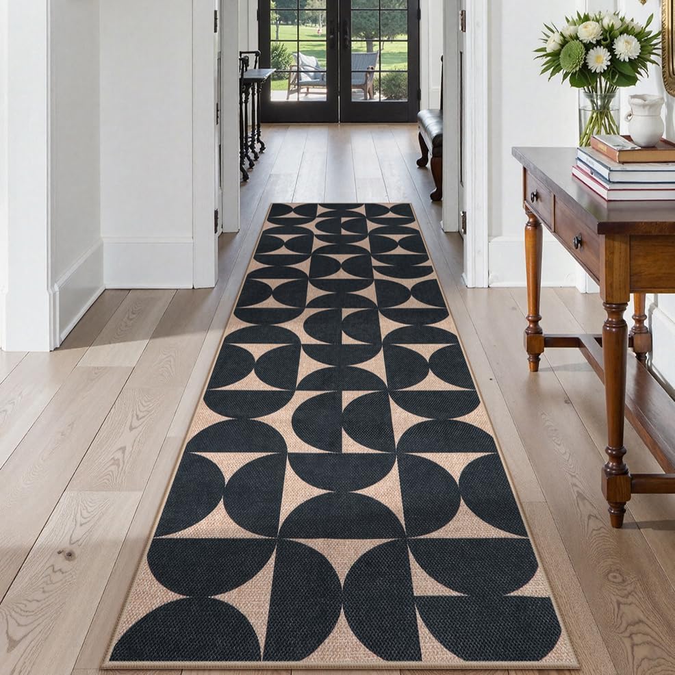 Lahome Modern Geometric Jute Runner Rug 25x8