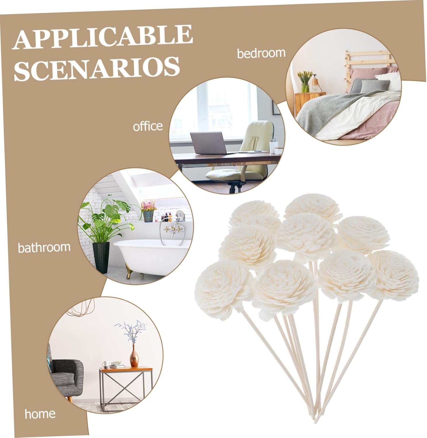 10pcs Floral Aromatherapy Diffuser Sticks for Home Decor