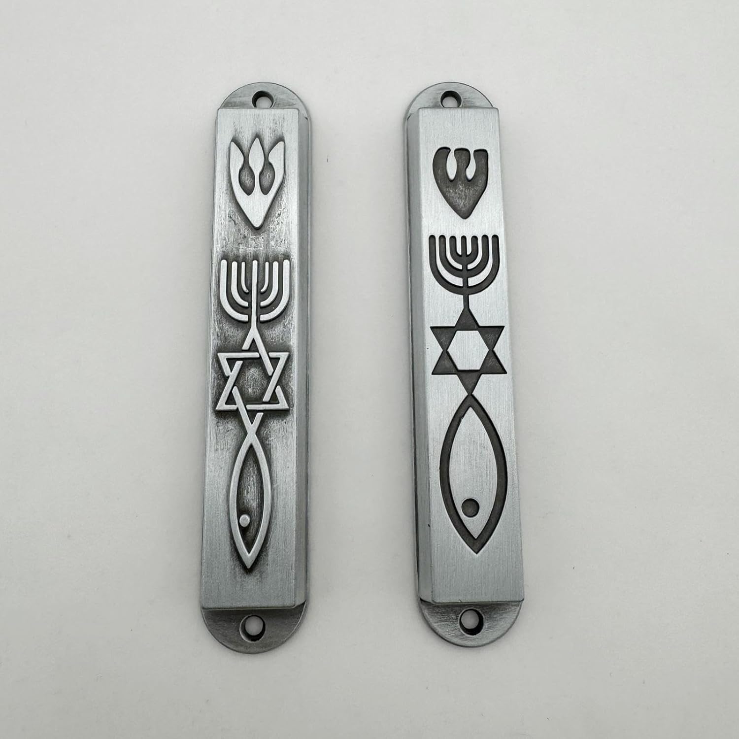 2 Pieces Modern Metal Mezuzahs for Door Decorations