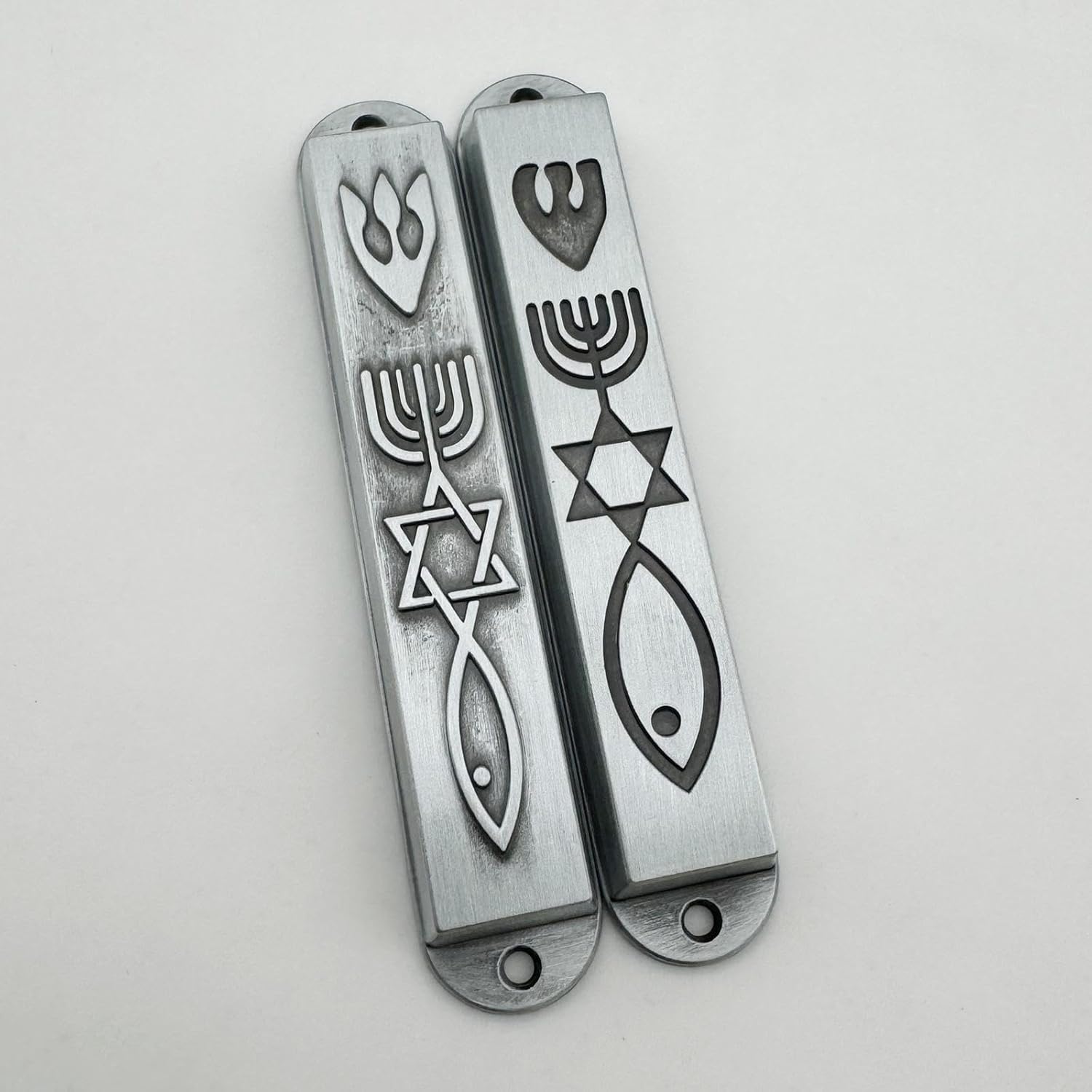 2 Pieces Modern Metal Mezuzahs for Door Decorations