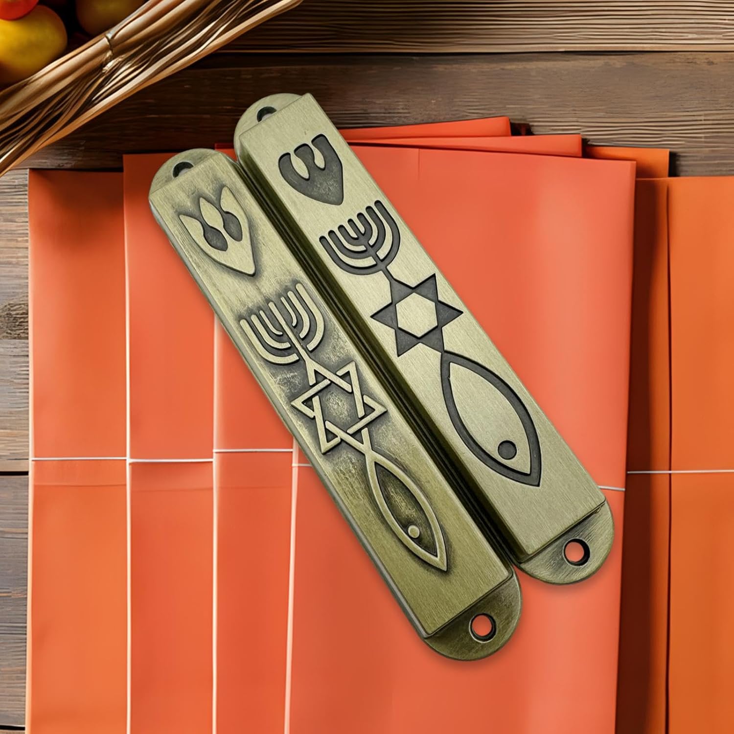 Modern Door Mezuzahs 2 Pcs Metal Decor