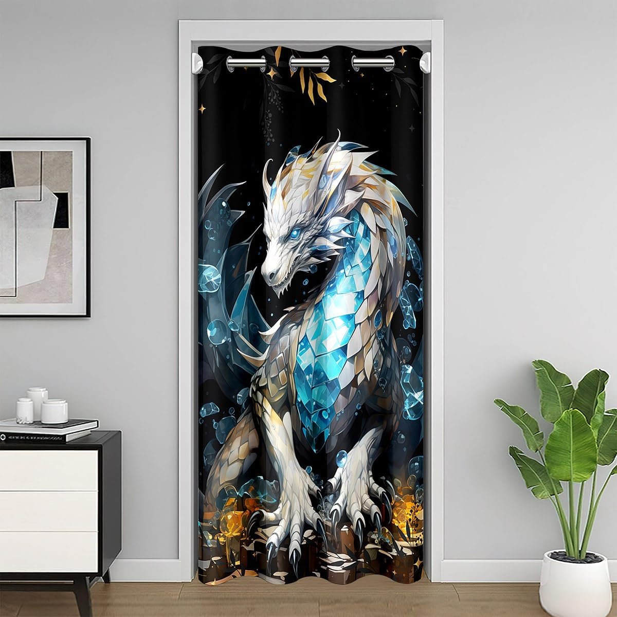 Castle Fairy 3D Western Dragon Door Curtain