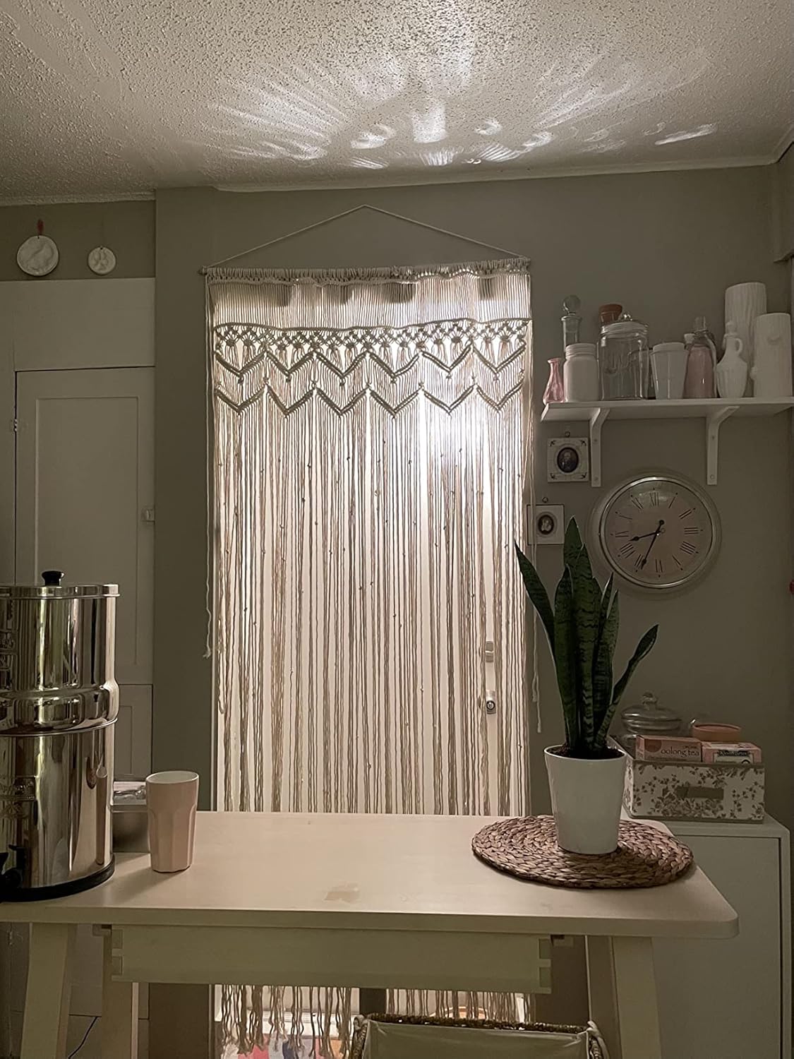 Macrame Boho Curtains for Doorway and Kitchen Valance