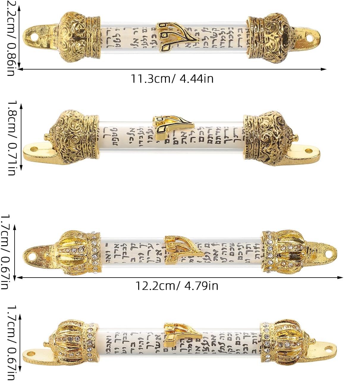 LUOZZY 2pcs Metal Mezuzah with Scroll Door Decor