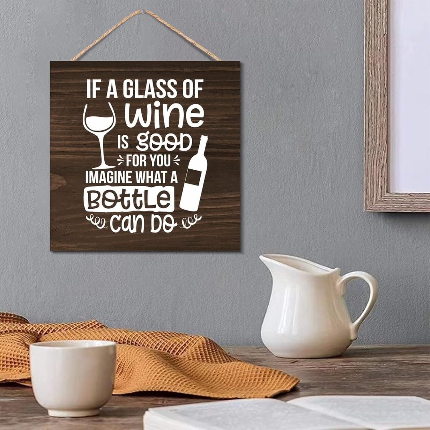 Rustic Wood Sign Wall Art Decor 12x12 Inches