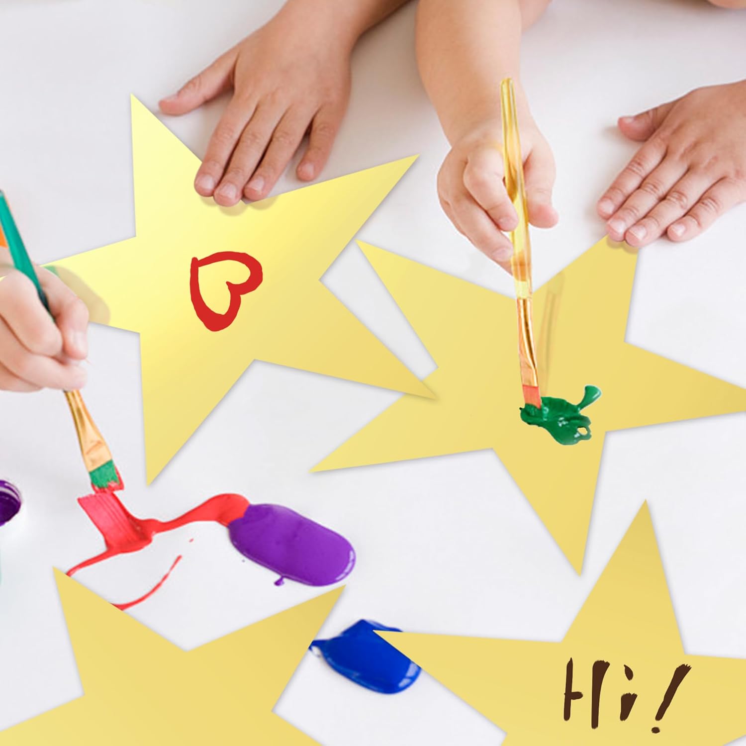 46 PCS Glitter Gold Star Cutouts for Party Decor