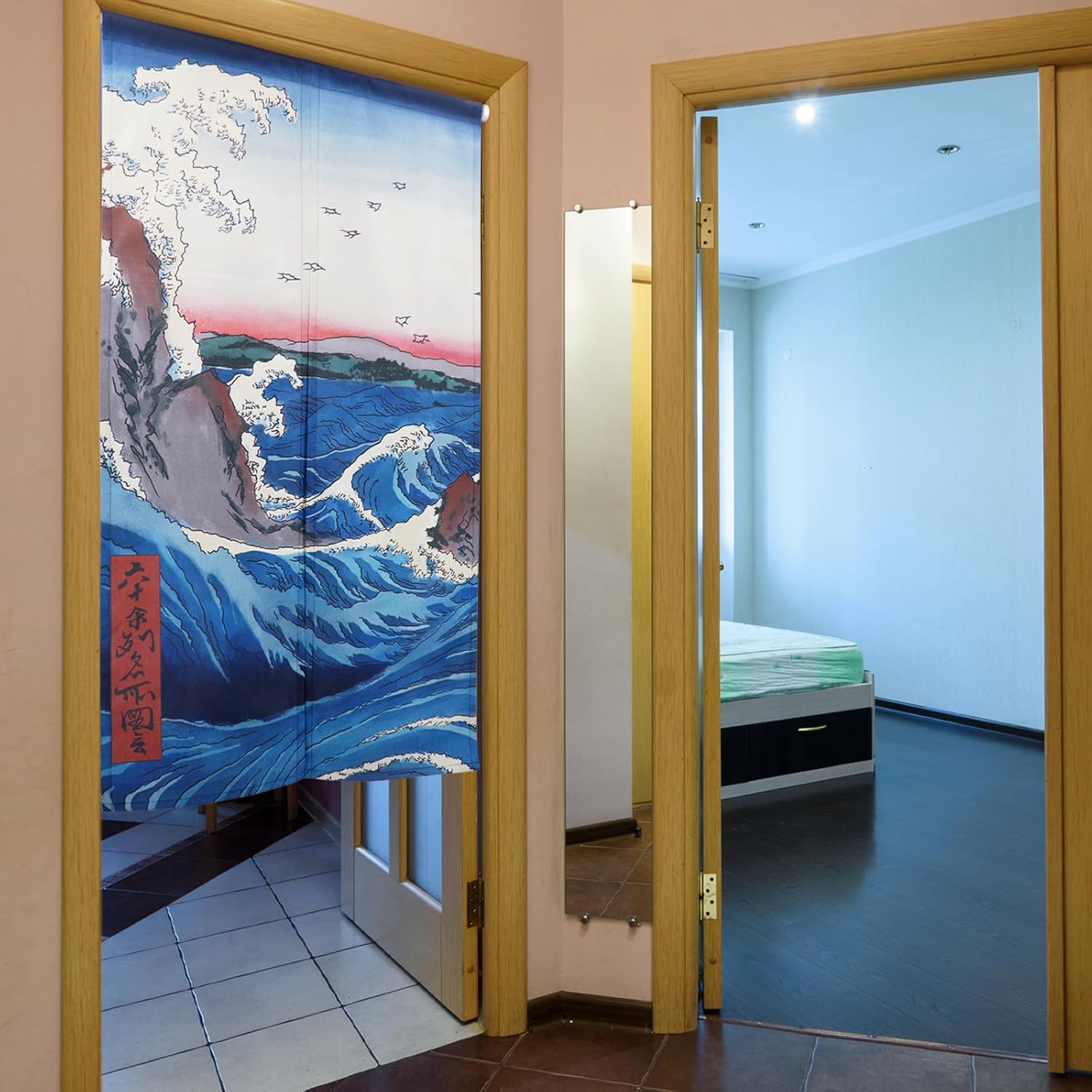 Japanese Style Doorway Curtain with Velcro Tape