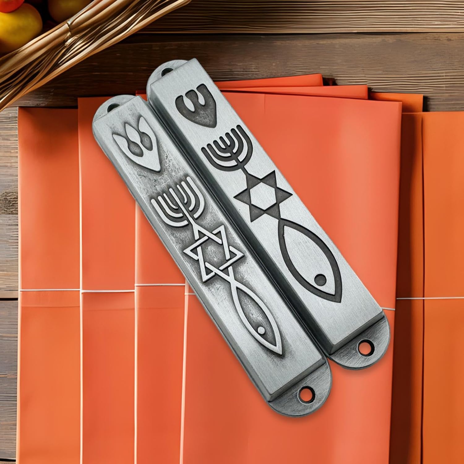 2 Pieces Modern Metal Mezuzahs for Door Decorations