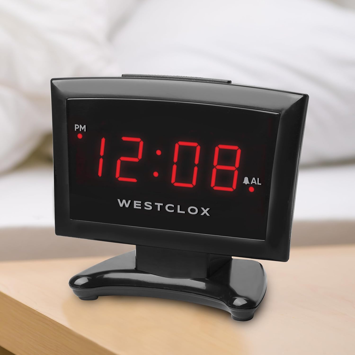 Westclox Plasma LED Alarm Clock for Adults with USB-C Charging