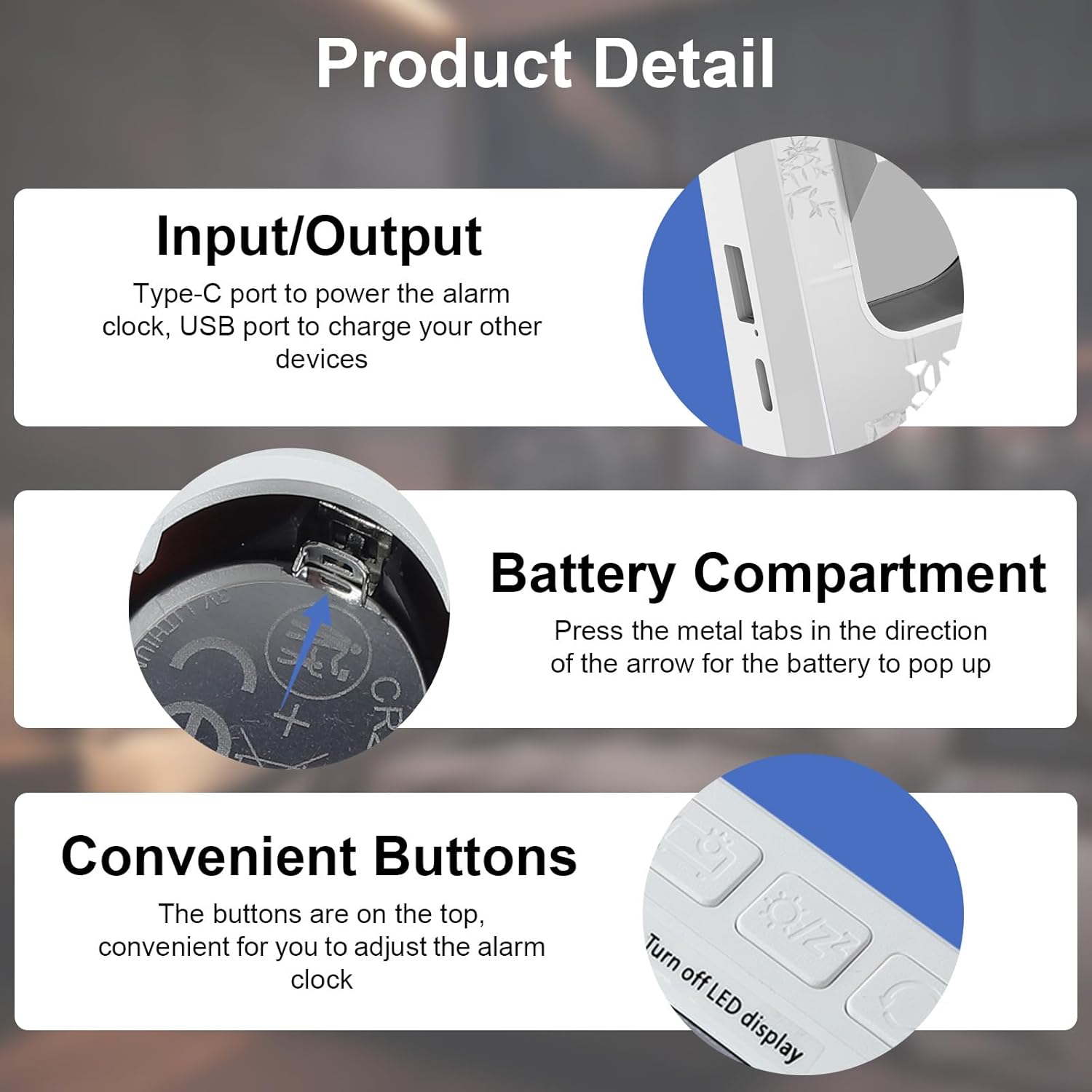 GuDoQi Projection Alarm Clock with 7 LED Display 1