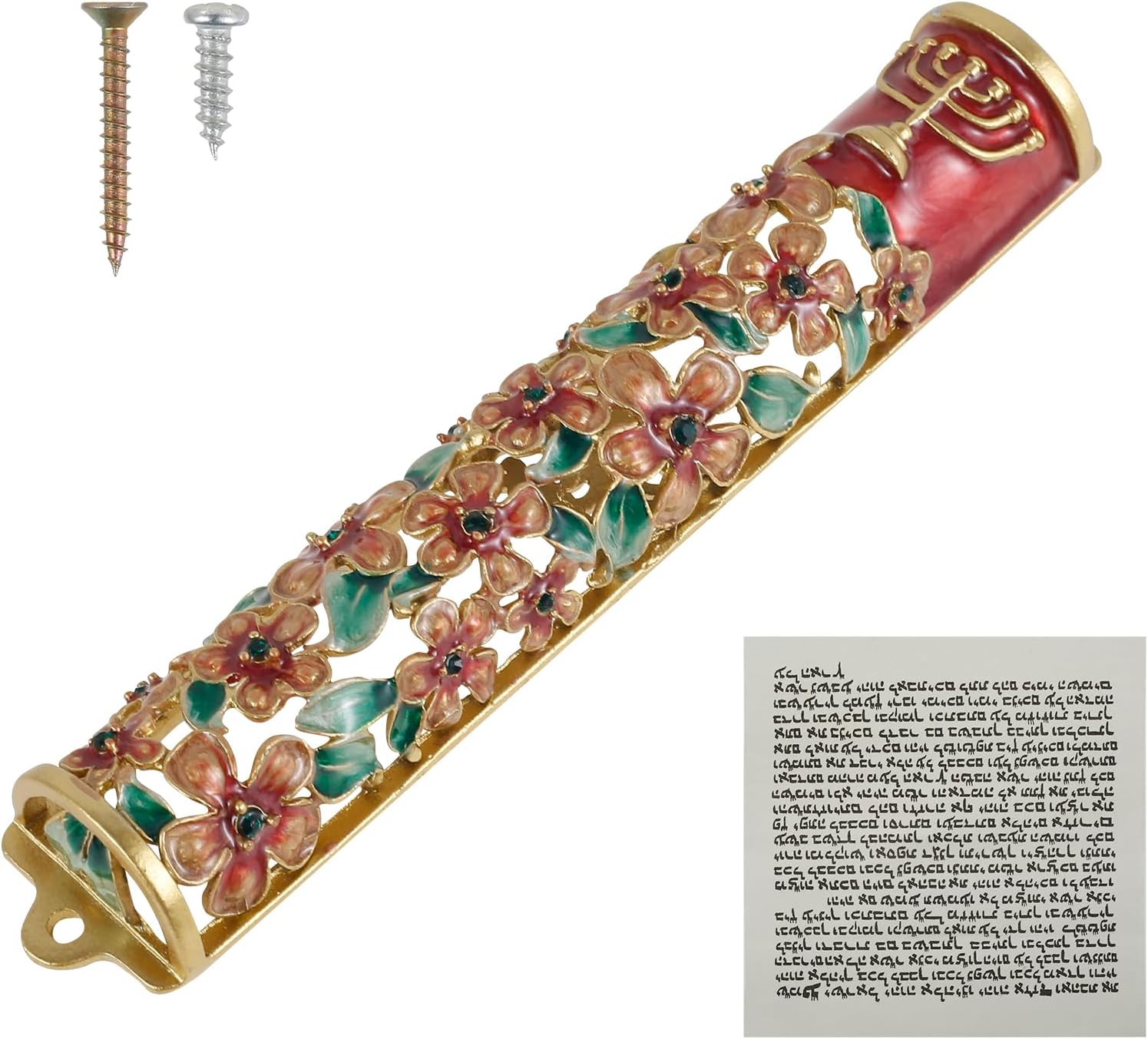 Hand Painted Zinc Alloy Mezuzah Decorative Artwork