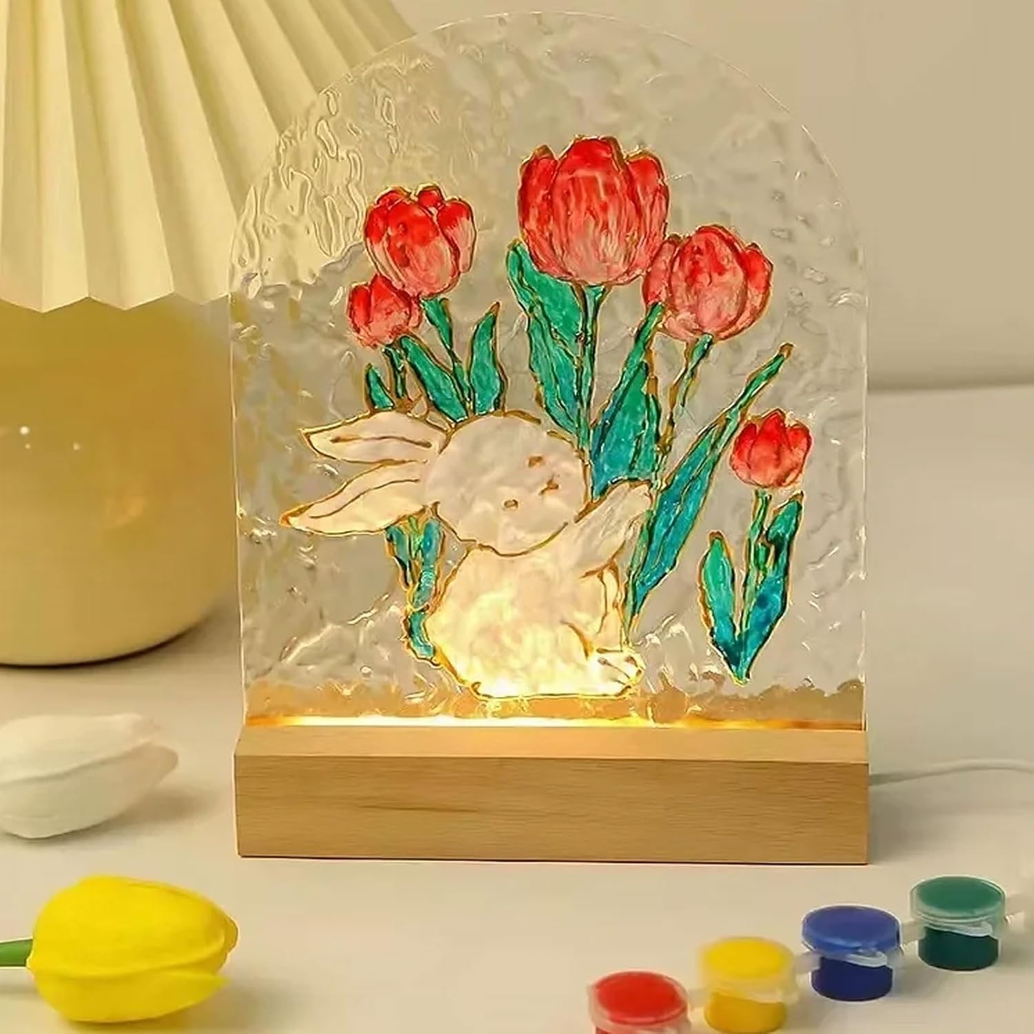 59 Inch Wooden Rectangle LED Light Base Stand