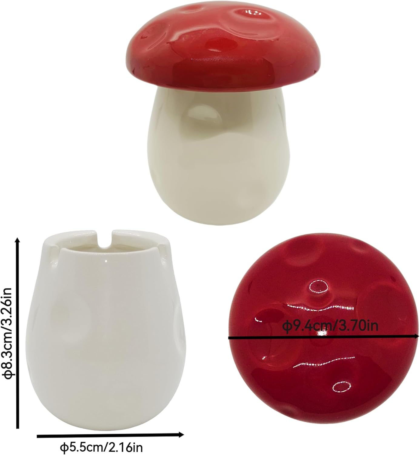 Cute Mushroom Ashtray with Lid for Home and Office