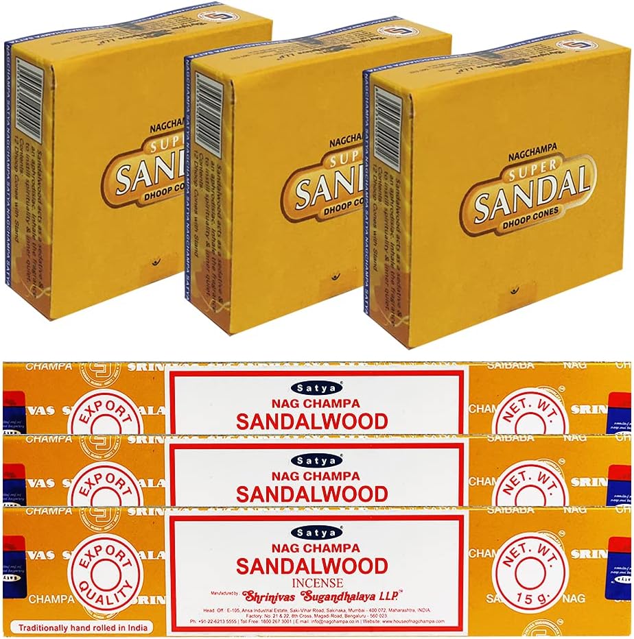 TRUMIRI Sandalwood Incense Sticks Cone Holder Variety Pack