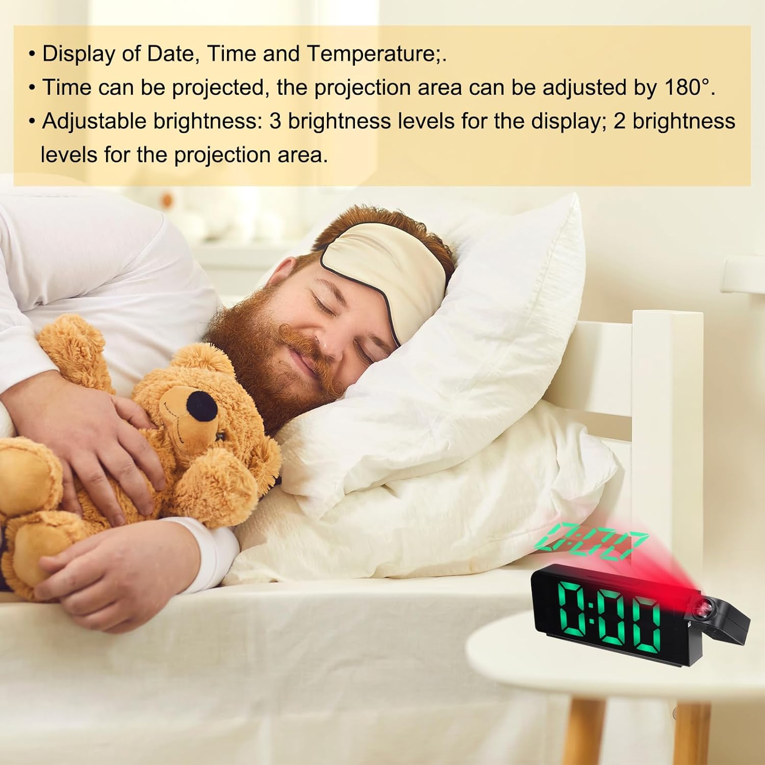 Uxcell Alarm Clock with Projection Light
