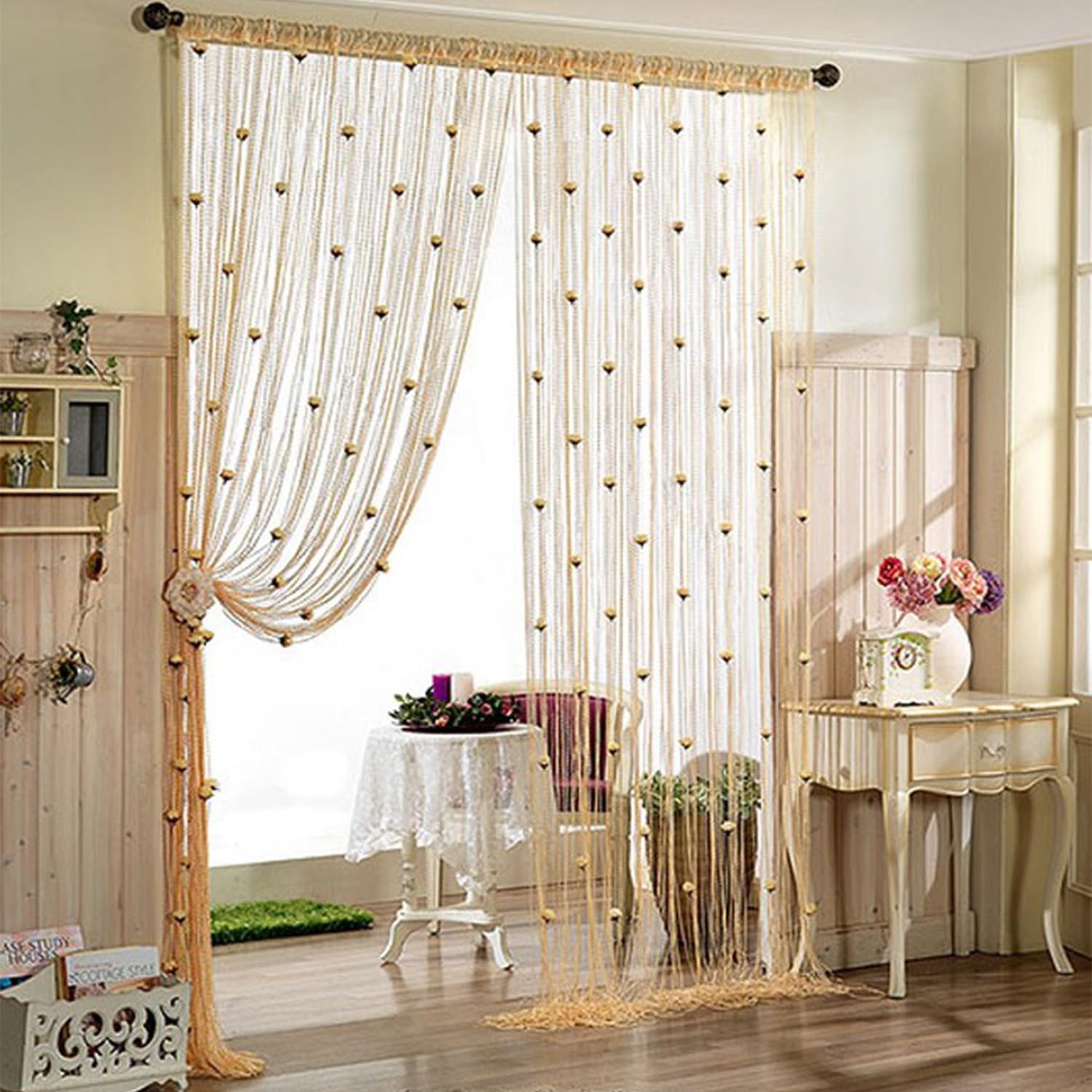 RJDJ Rose Thread Door Curtain for Home Decor