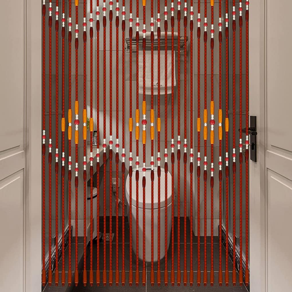 ZHOUXIAO Solid Wood Beaded Curtain 31 Strands 90x220cm