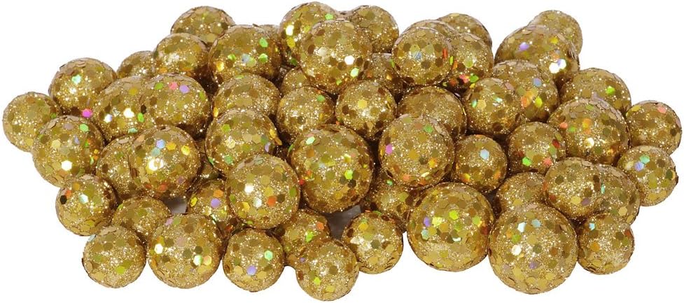 Vickerman 60ct Gold Sequin Christmas Ball Decorations 08-125 Inch